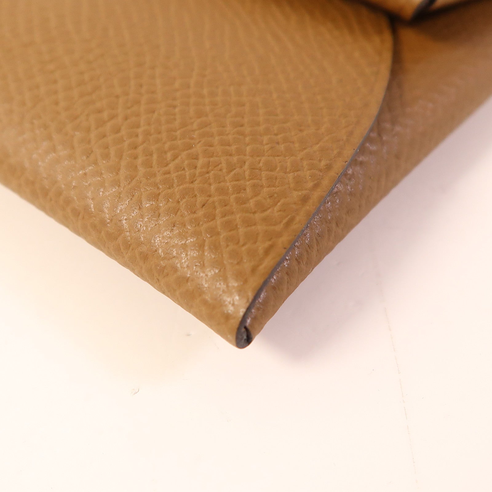 HERMES Epsom皮革Bastia銀扣零錢包Gold