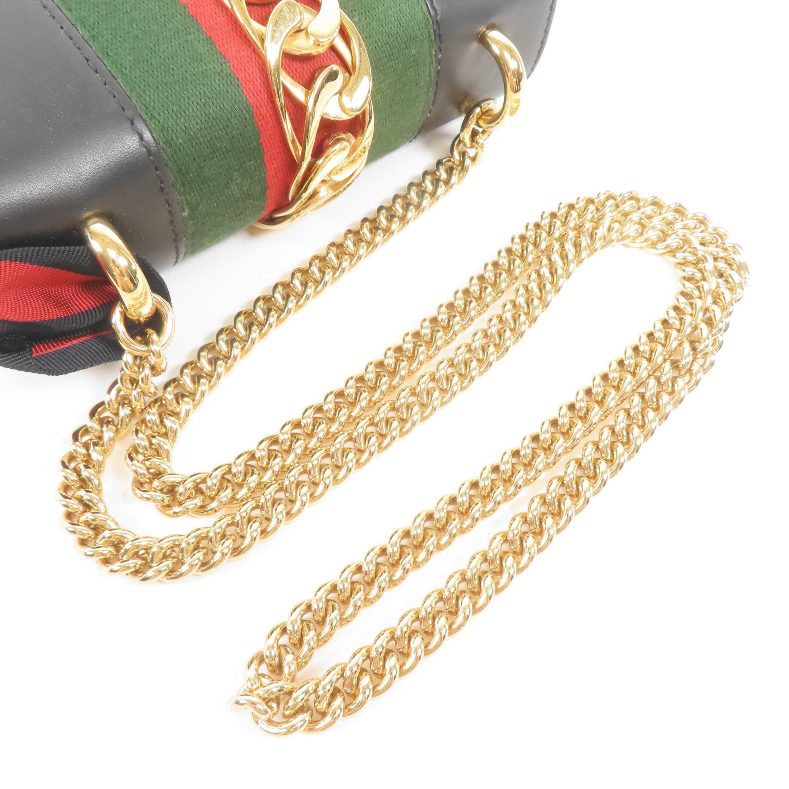 GUCCI 皮革Sylvie Chain Shoulder Bag金扣肩背袋