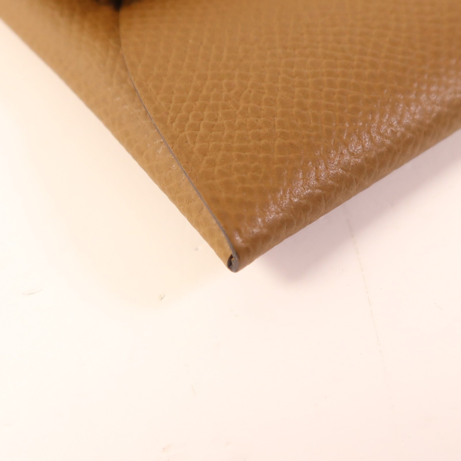 HERMES Epsom皮革Bastia銀扣零錢包Gold