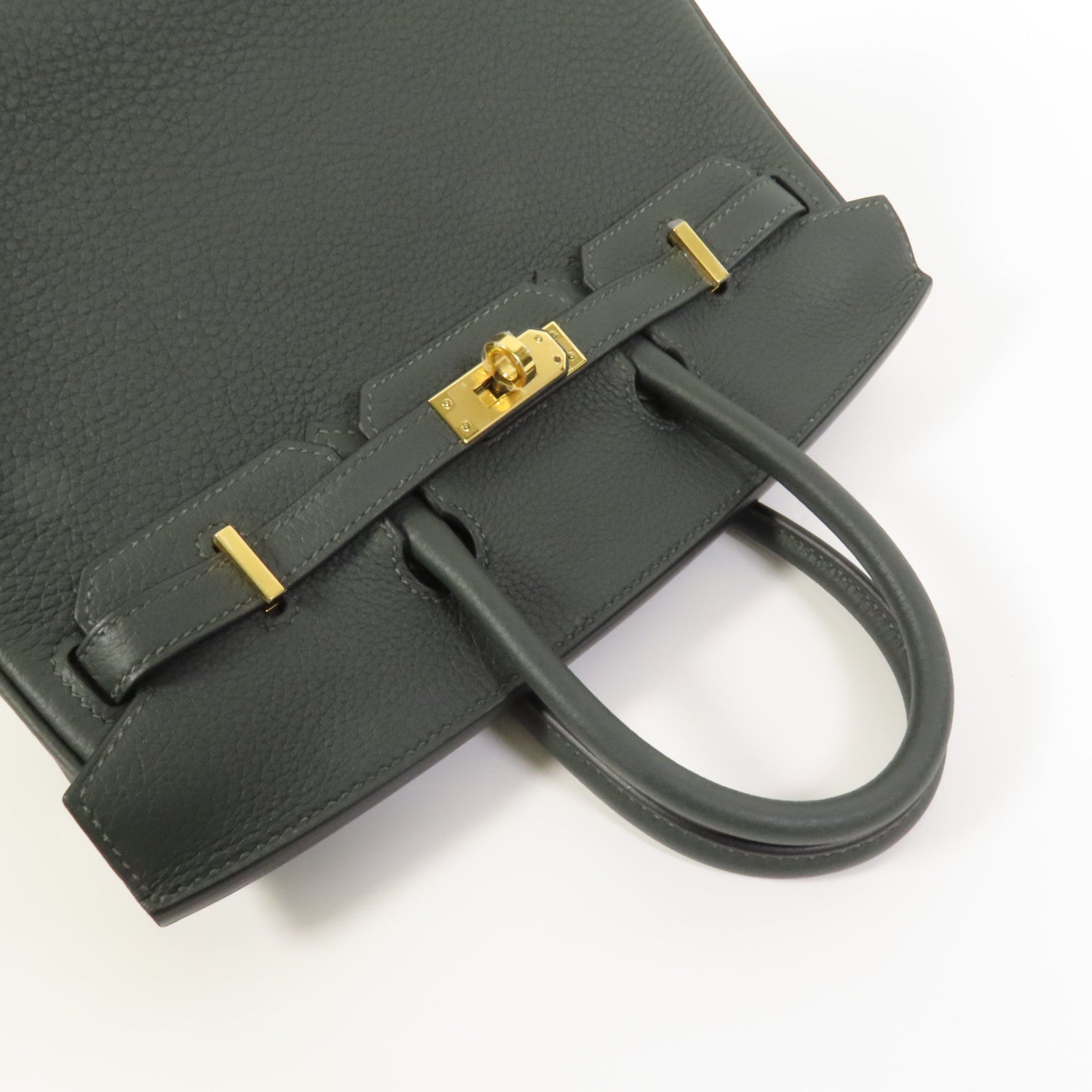 HERMES Togo皮革Birkin 25金扣手挽袋New Vert Fonce