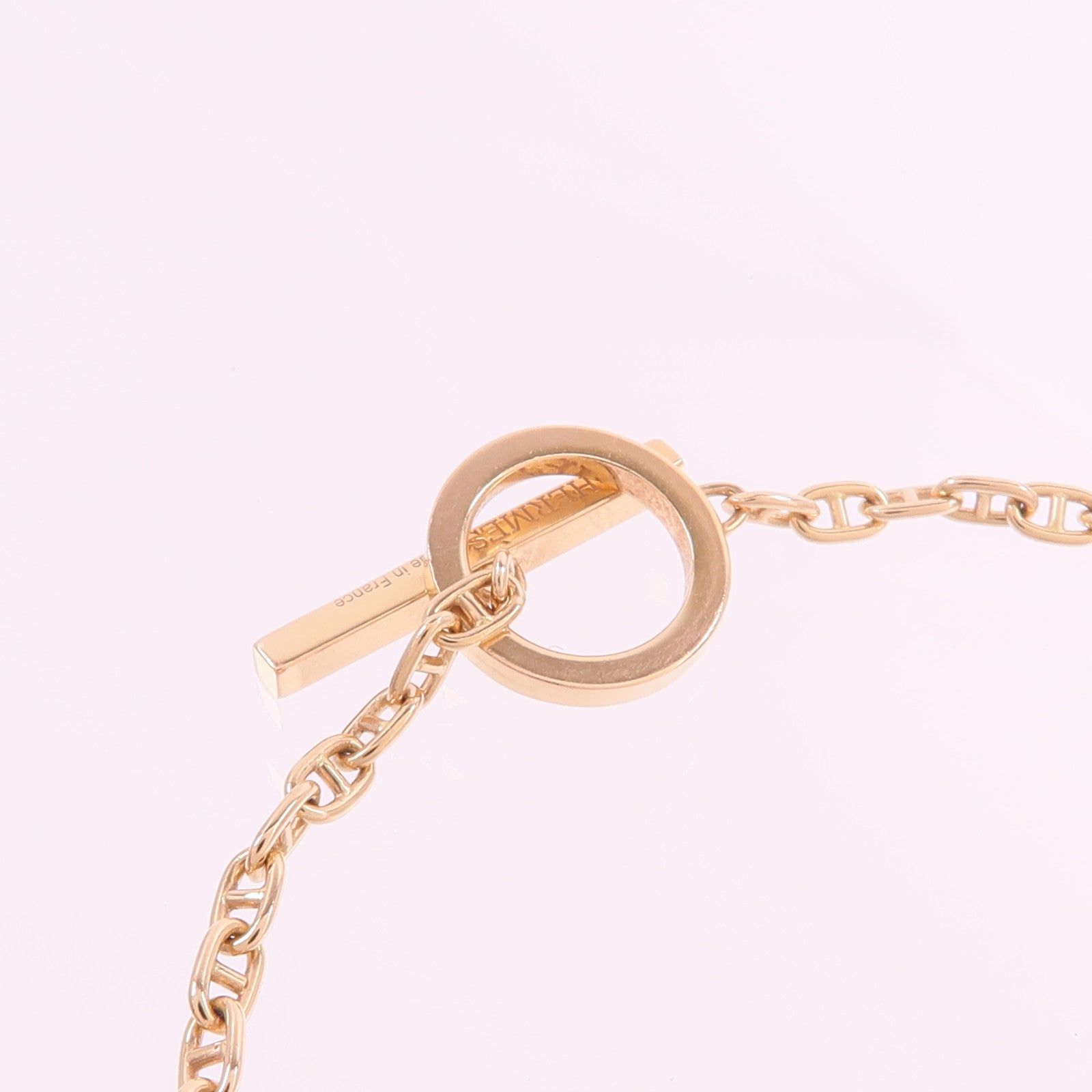 HERMES 18K玫瑰金/陶瓷Chaine d'ancre Verso Bracelet手鏈