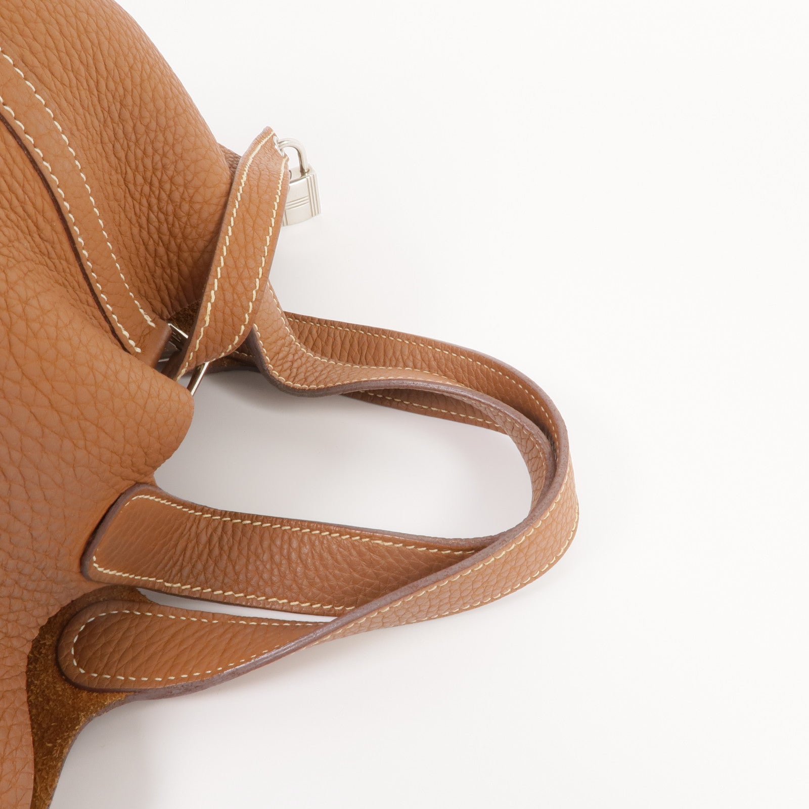 HERMES Clemence皮革Picotin PM銀扣手挽袋Gold