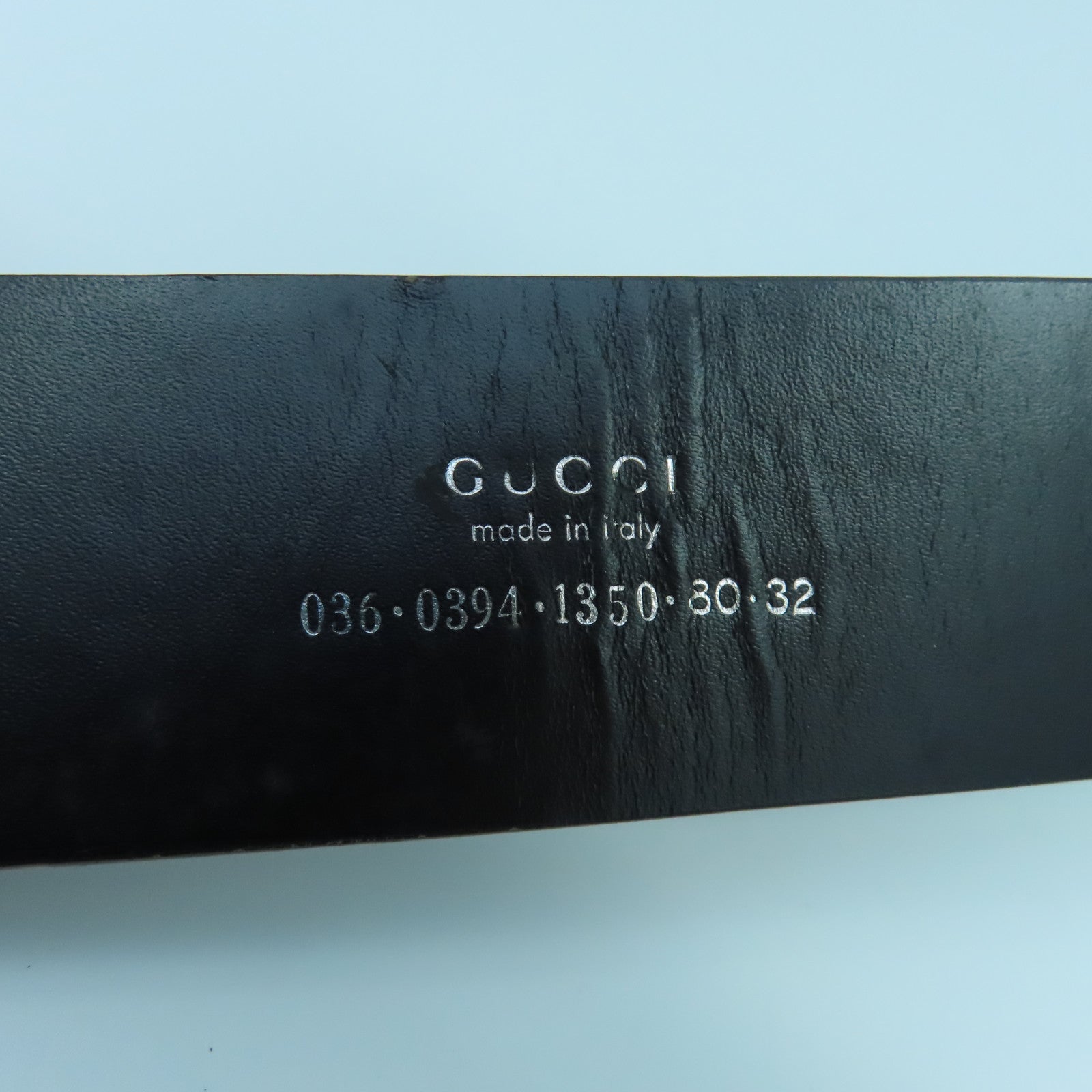 GUCCI 【激減優惠】牛皮皮革Belt銀扣皮帶黑色