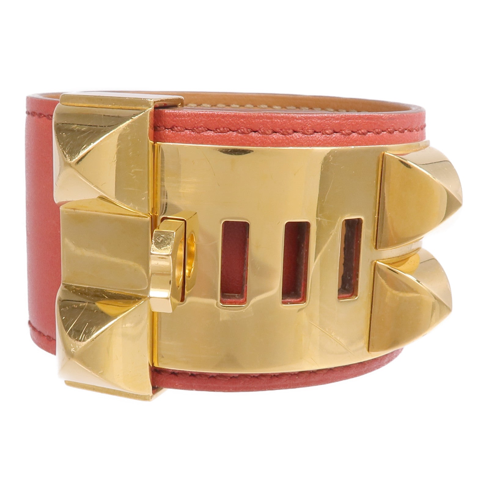 HERMES Swift皮革Collier De Chien CDC金扣手帶Capucine