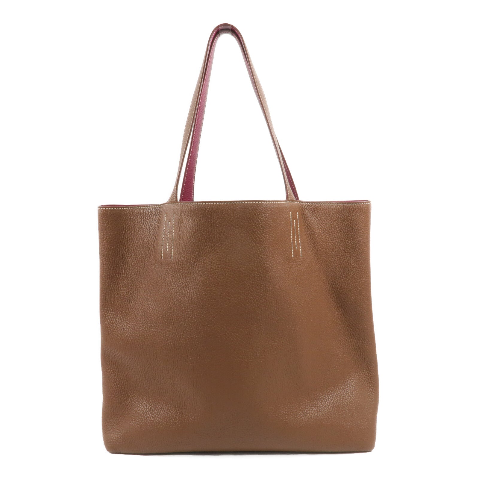 HERMES Clemence皮革Double Sens 45肩背袋Tosca/Alezan