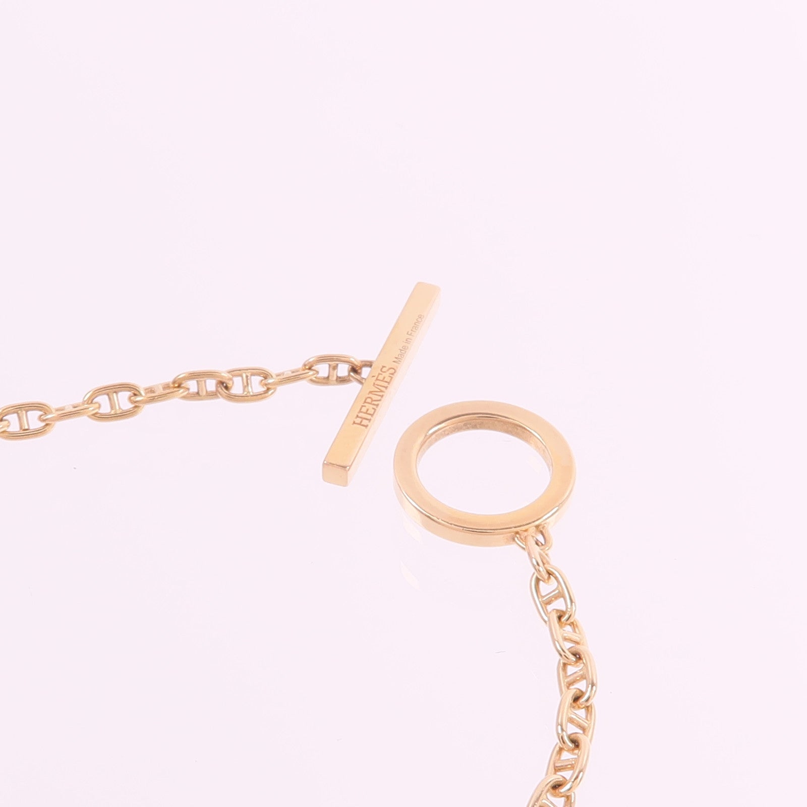 HERMES 18K玫瑰金/陶瓷Chaine d'ancre Verso Bracelet手鏈