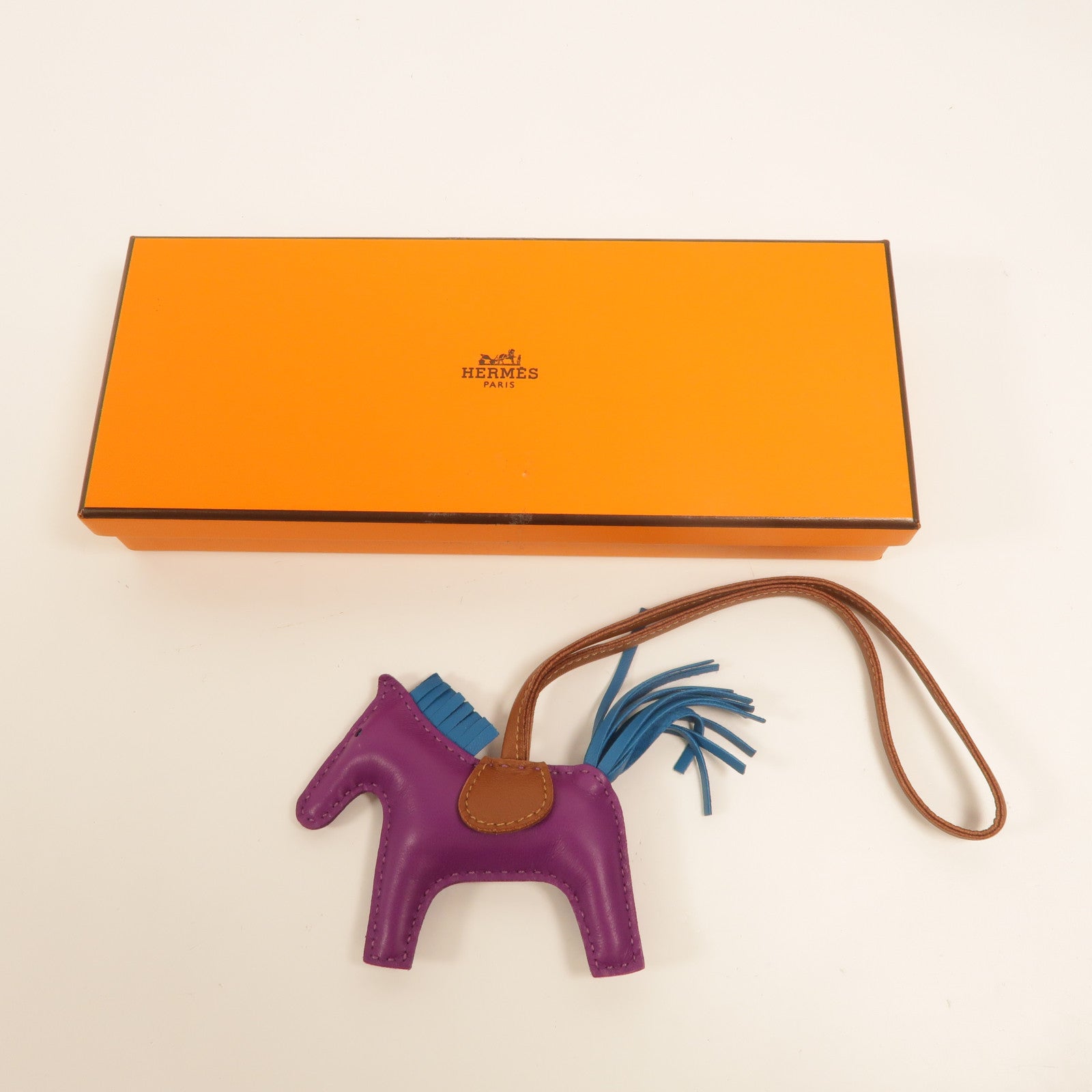 HERMES Milo皮革Rodeo PM掛飾Anemone