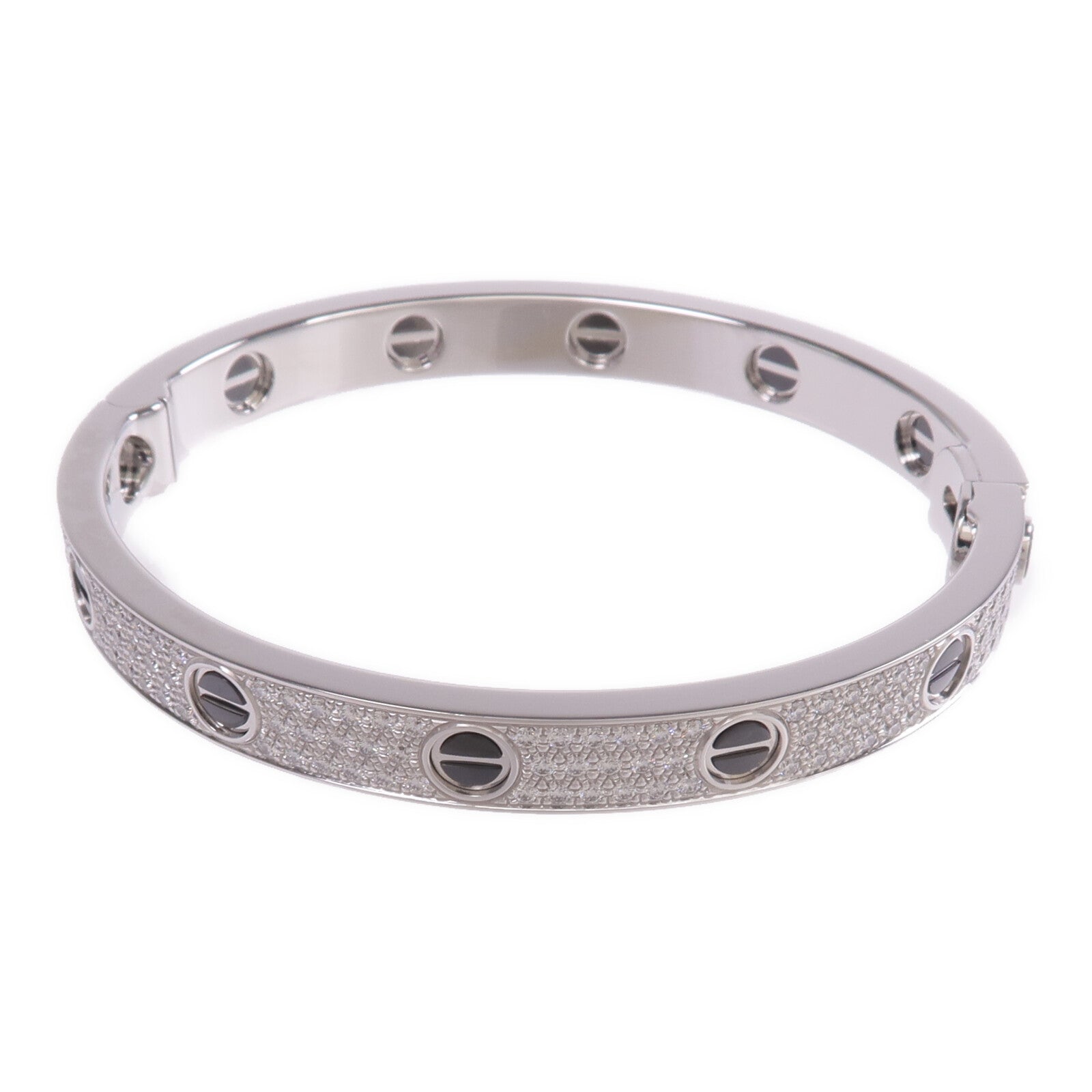 CARTIER 【激減優惠】18K白金/陶瓷Love Bracelet鑽石手鐲Cartier#17