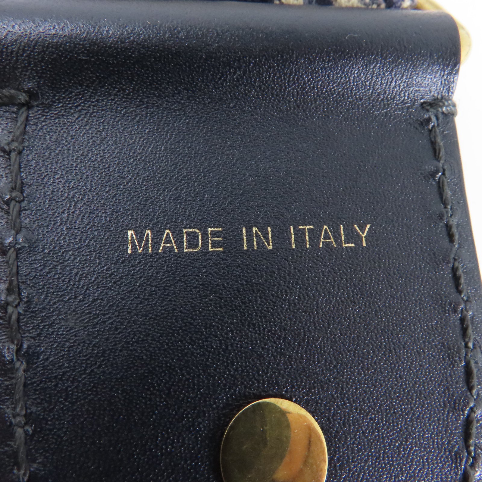 Dior 帆布金扣肩背帶深藍色