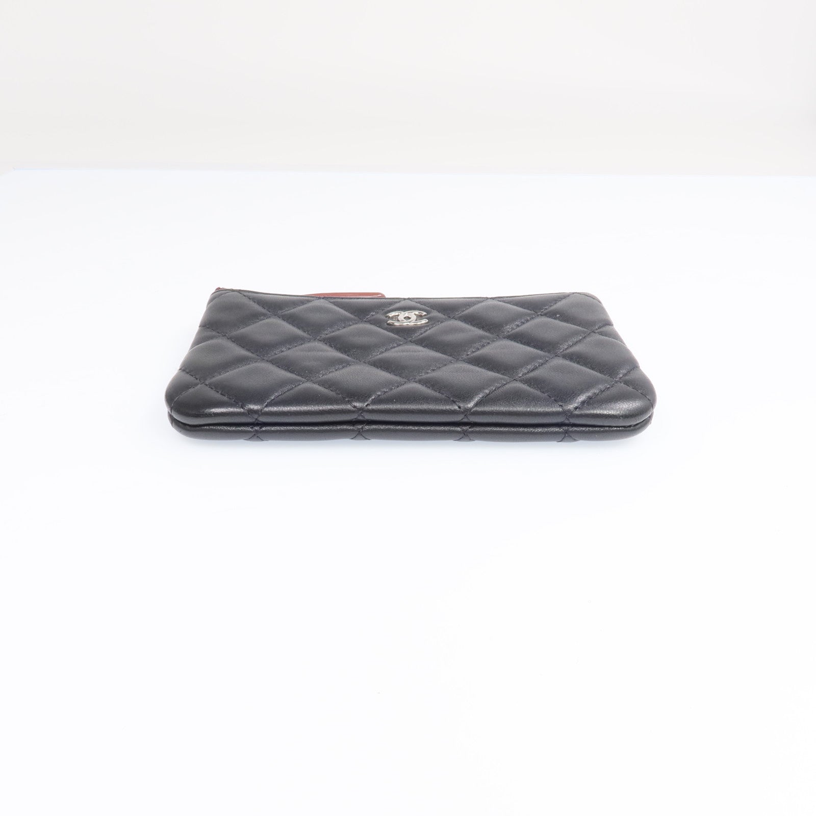CHANEL 羊皮皮革Mini Pouch銀扣長錢包