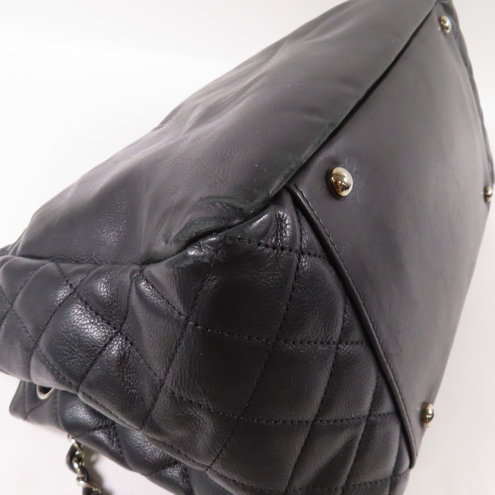 CHANEL 【激減優惠】牛皮皮革Chain Shoulder銀扣鏈帶肩背袋黑色