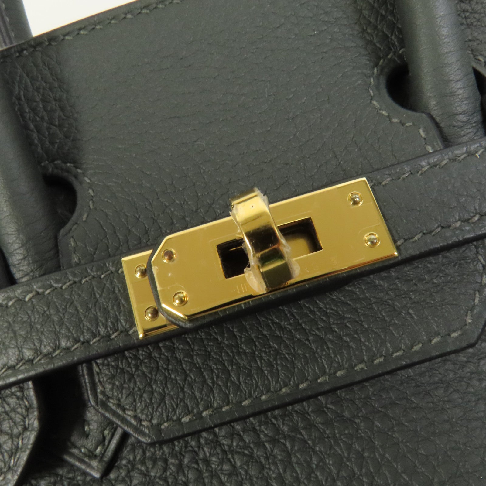 HERMES Togo皮革Birkin 25金扣手挽袋New Vert Fonce