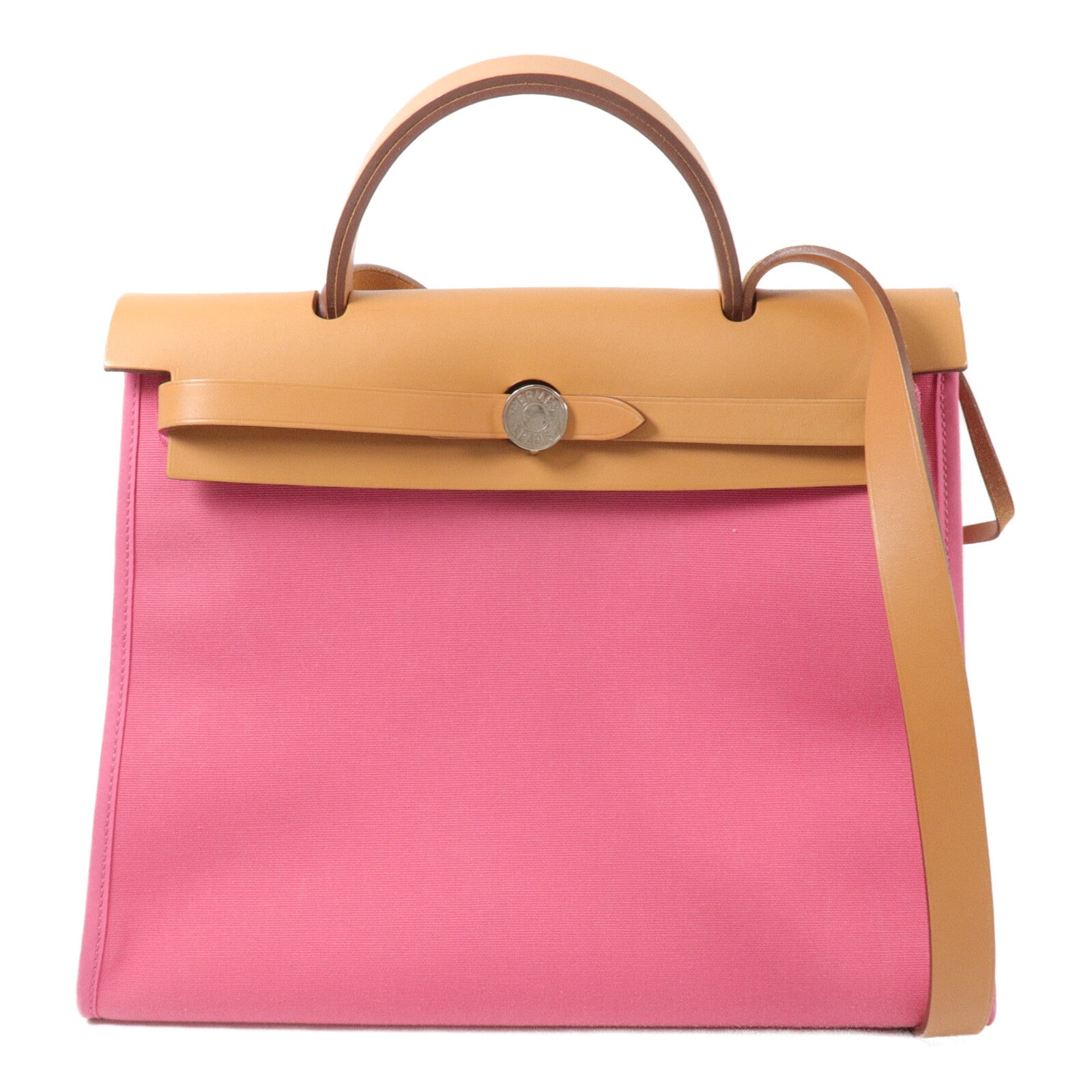 HERMES 帆布Herbag PM手挽肩背兩用袋Pink