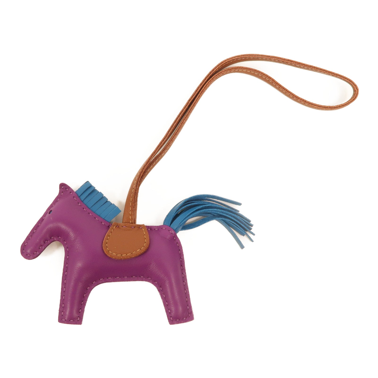 HERMES Milo皮革Rodeo PM掛飾Anemone