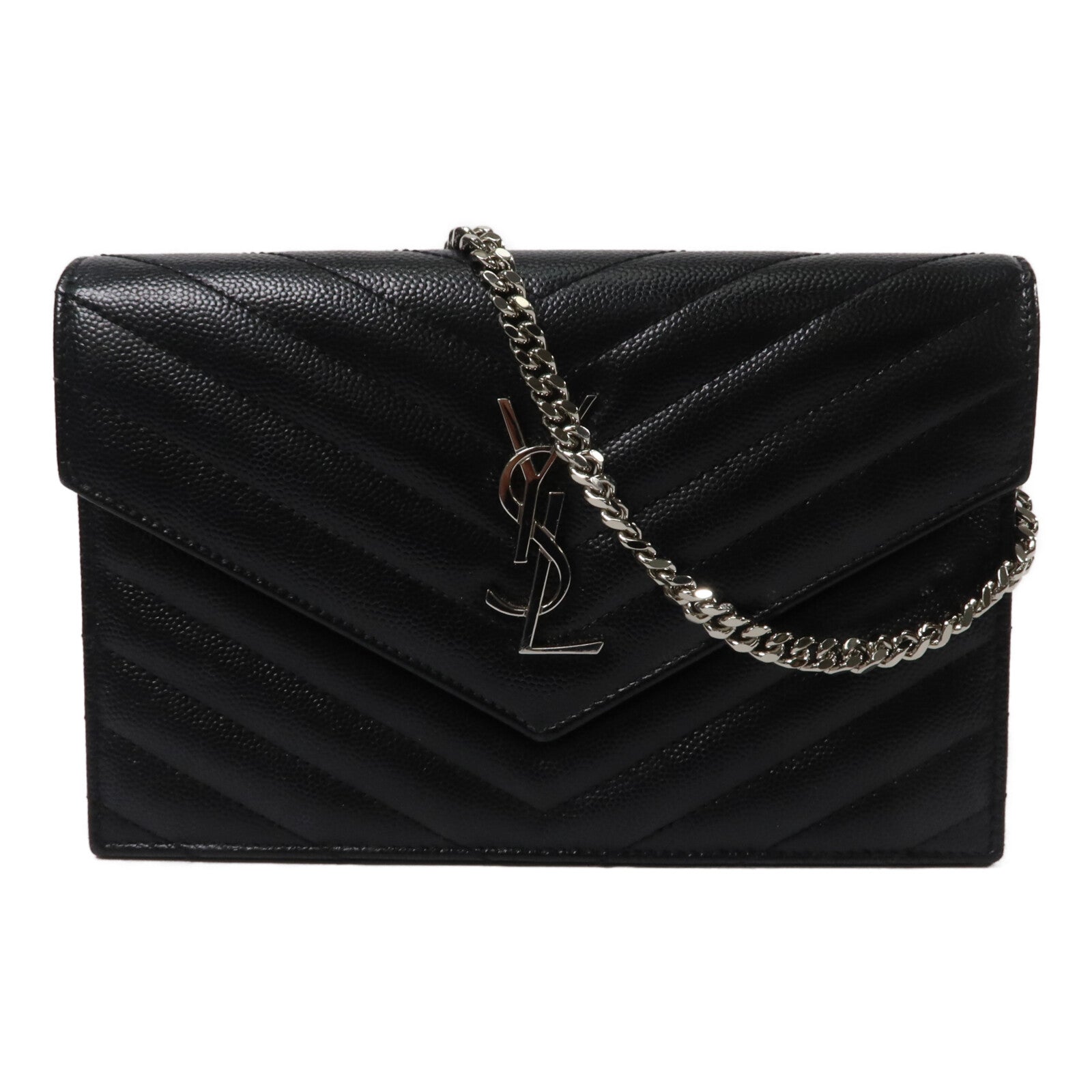 SAINT LAURENT 牛皮皮革Cassandra Envelope Chain Wallet鏈帶肩背袋