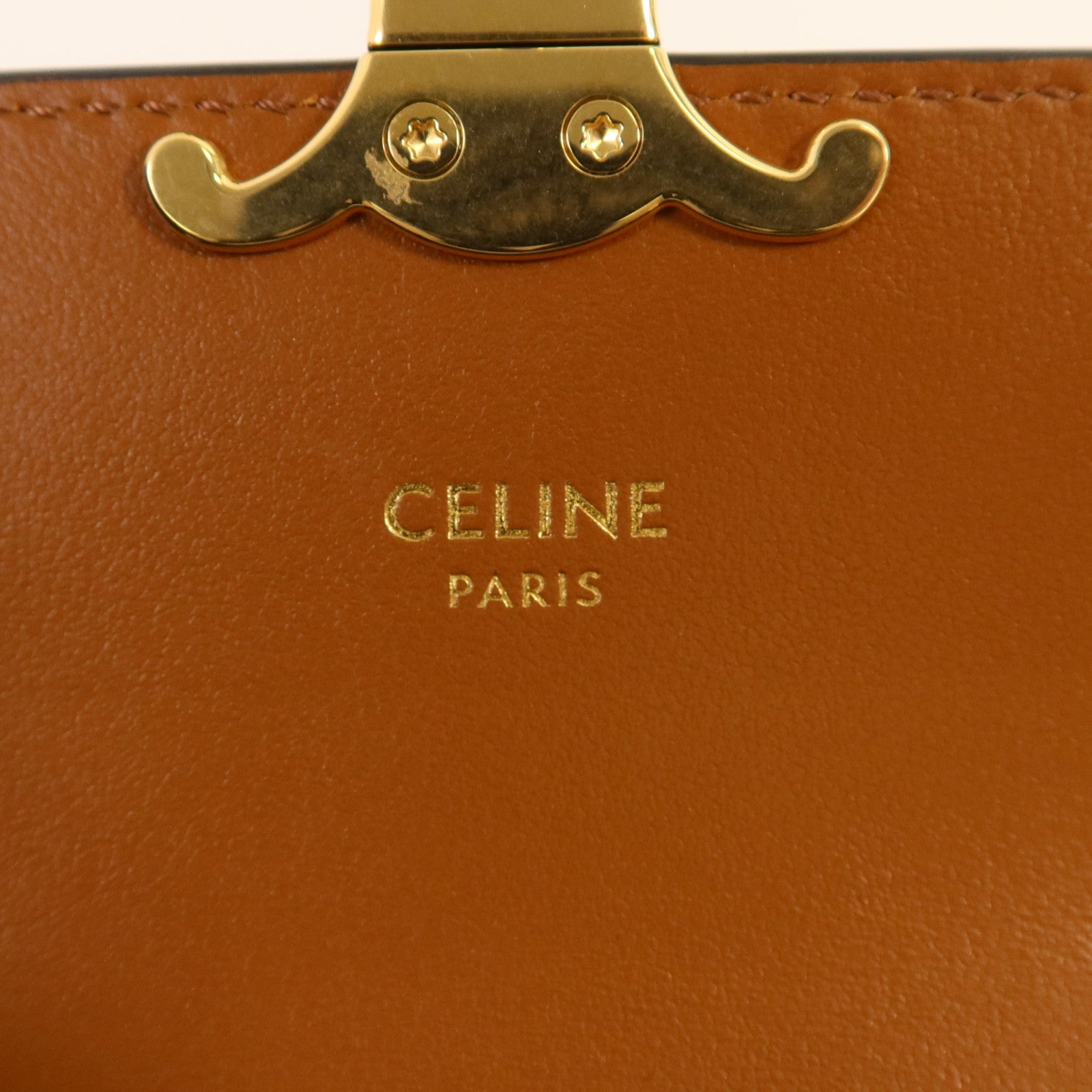 CELINE Triomphe帆布Flap Long Card Holder金扣卡片套