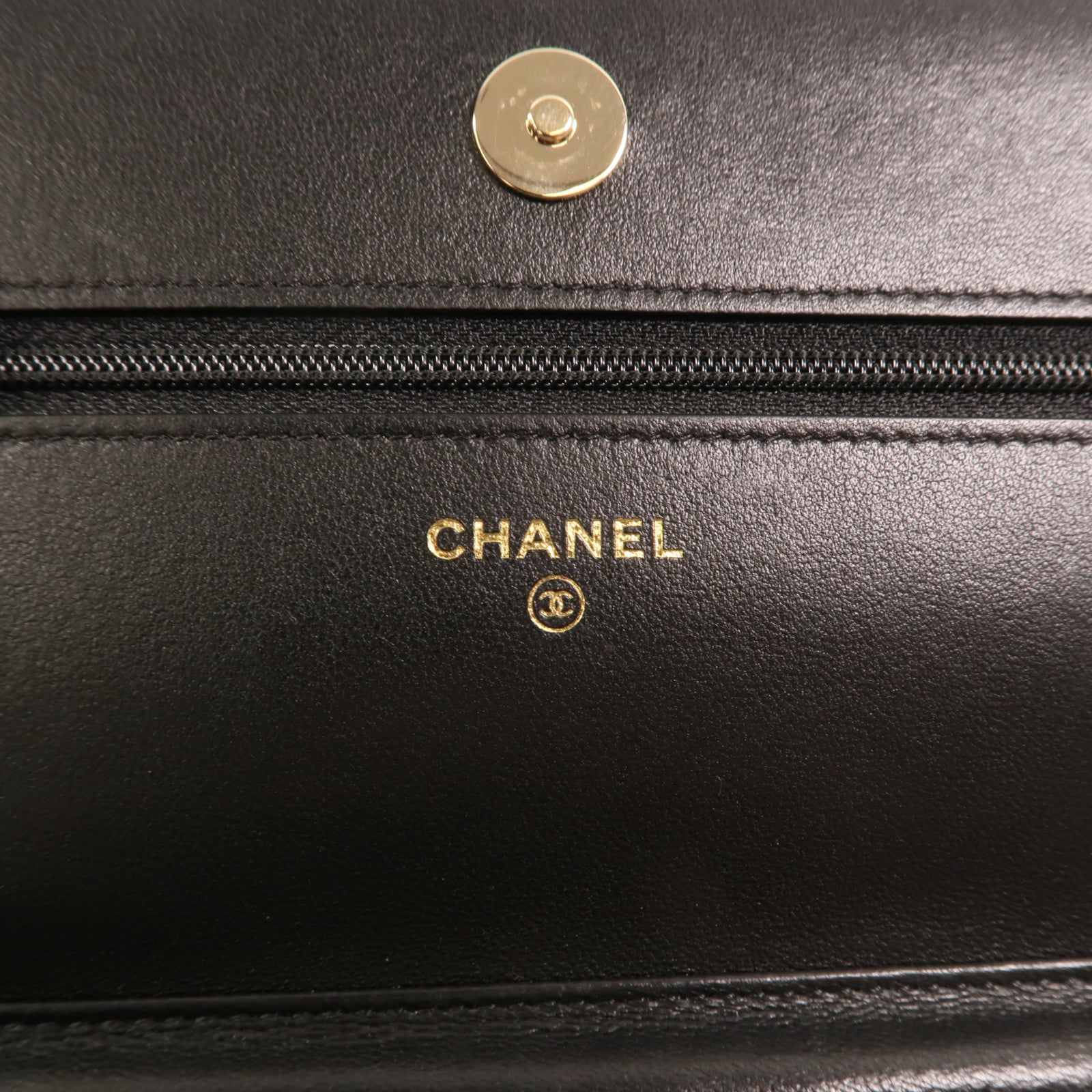 CHANEL 羊皮皮革Wallet On Chain金扣鏈帶肩背袋