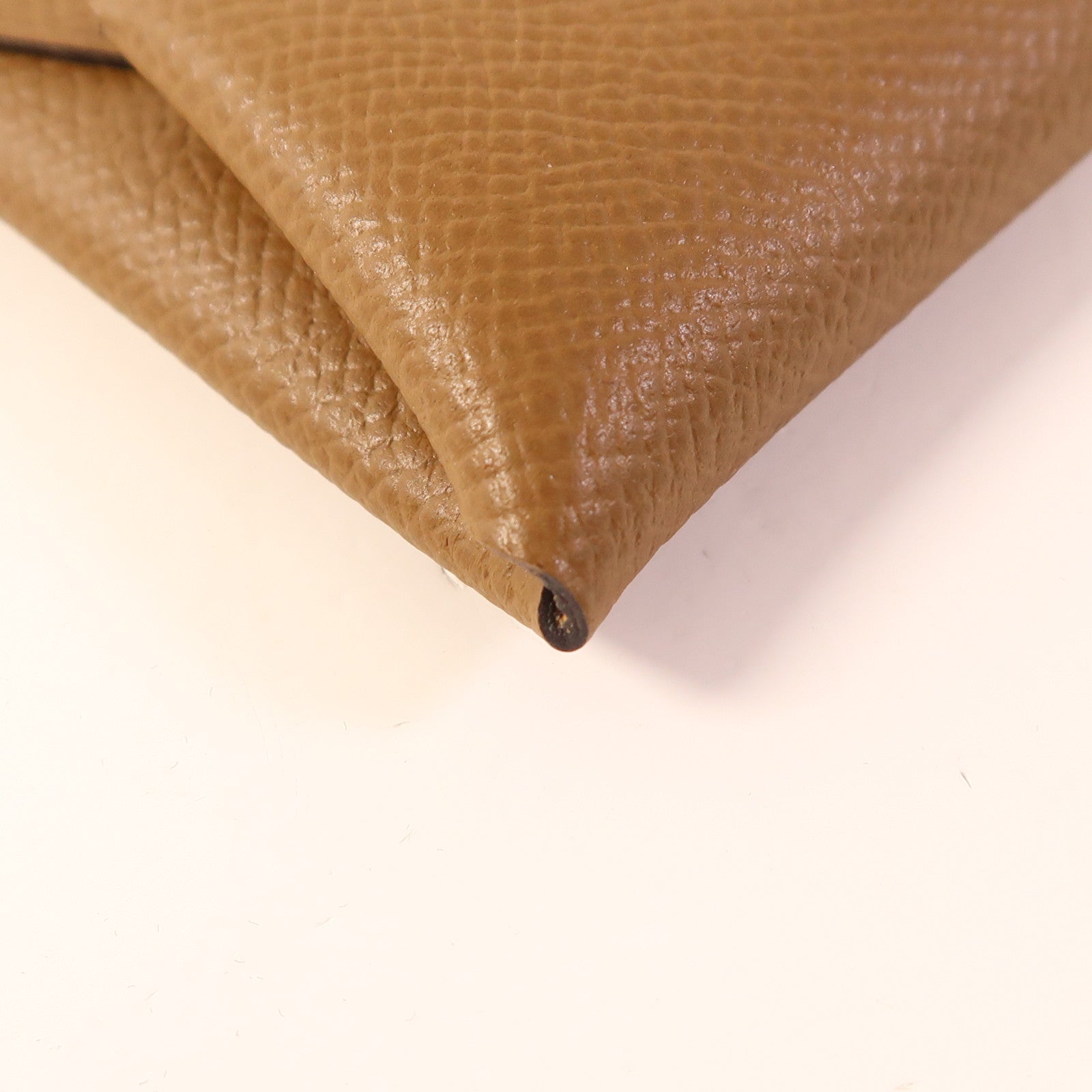 HERMES Epsom皮革Bastia銀扣零錢包Gold