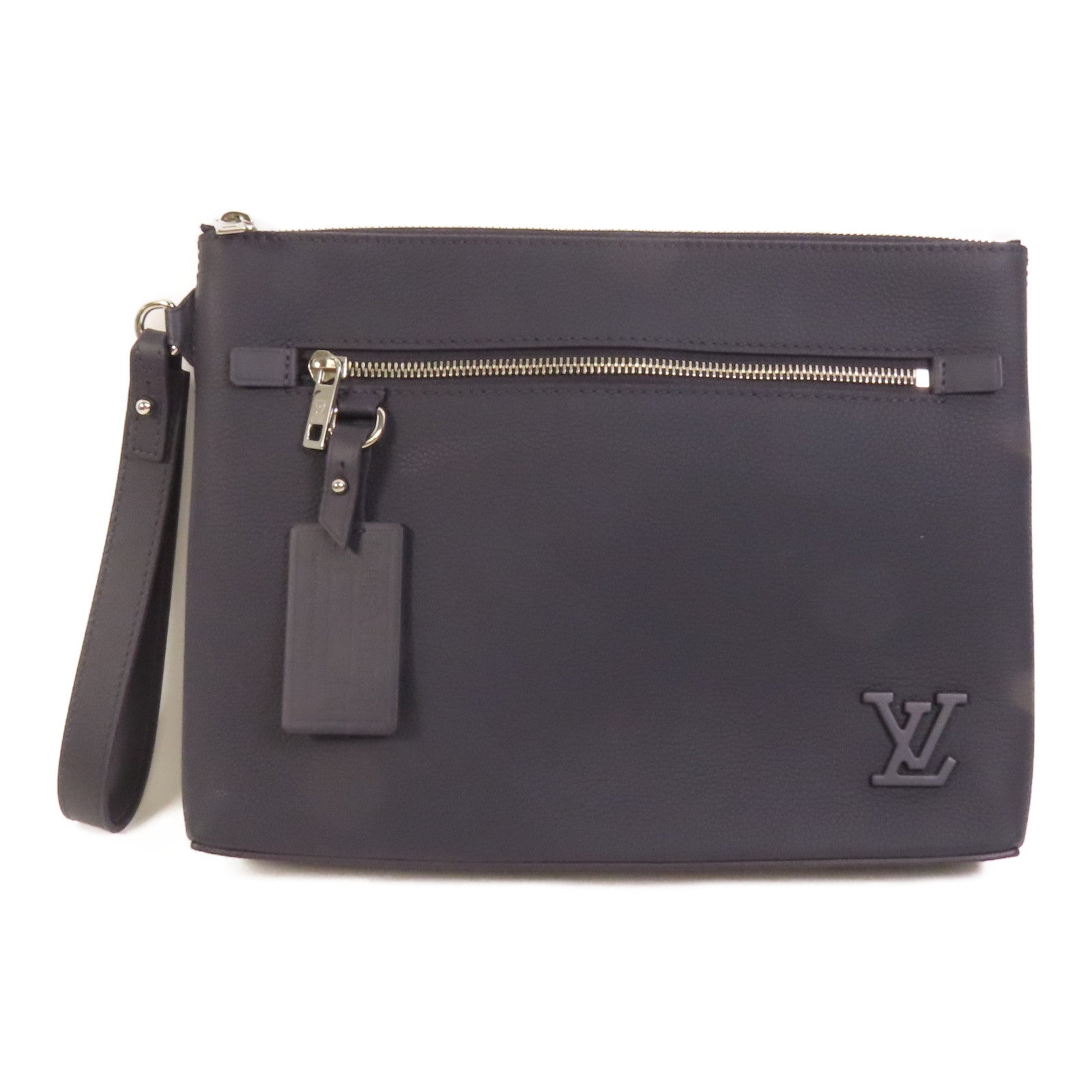 LOUIS VUITTON 牛皮皮革Takeoff Pouch銀扣手拿包