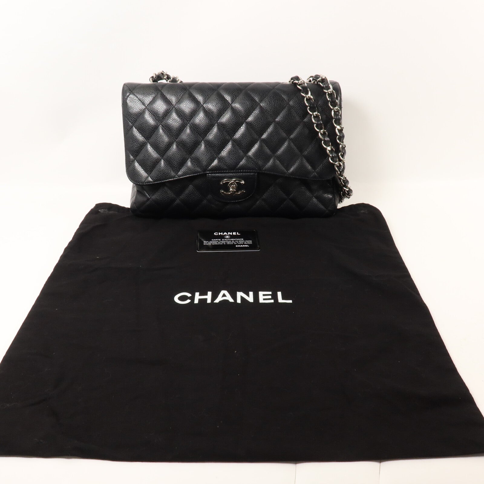 CHANEL 牛皮皮革Large Classic鏈帶肩背袋