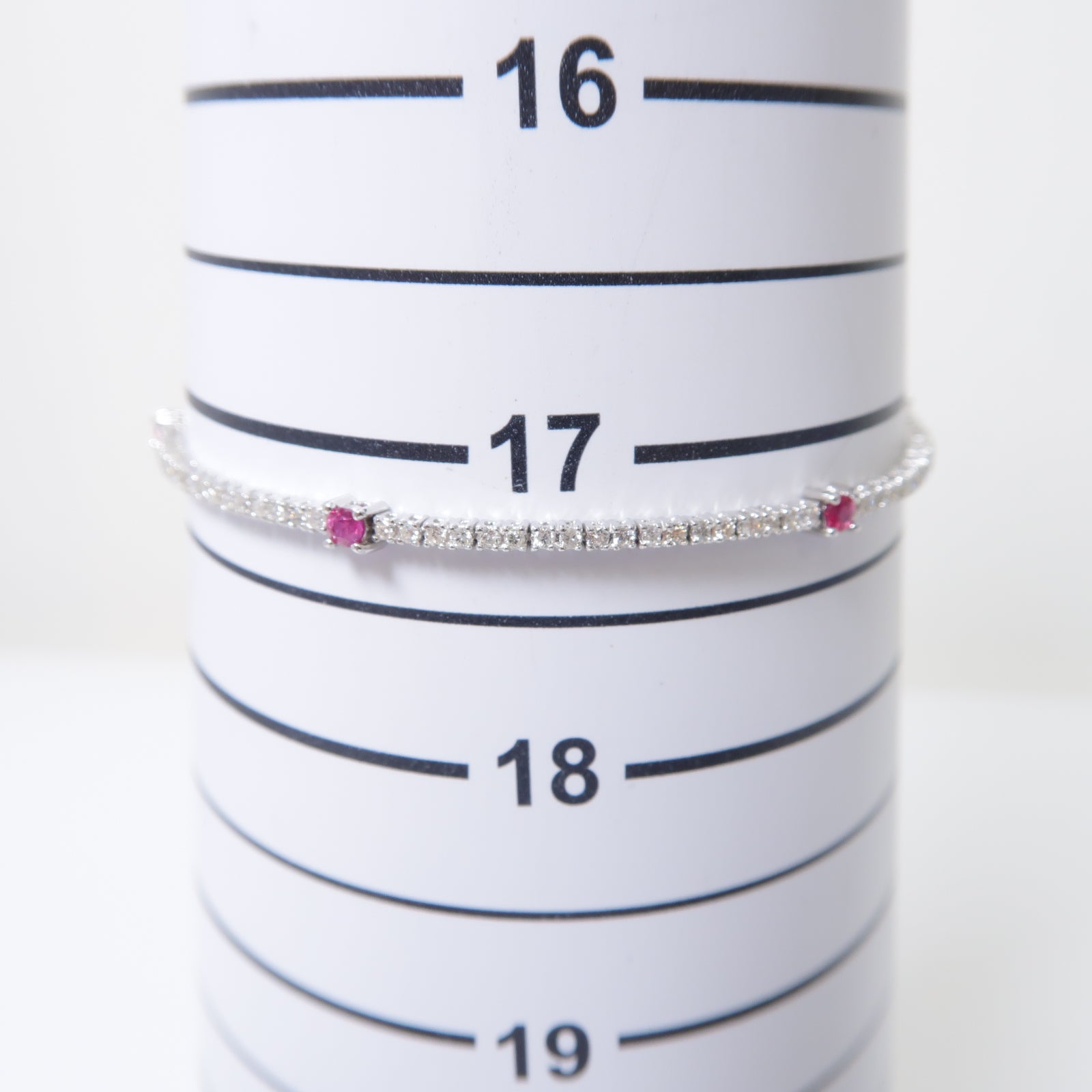 JEWELRY 18K白金Ruby Diamond Bracelet 0.95ct紅寶石0.35ct鑽石手鏈