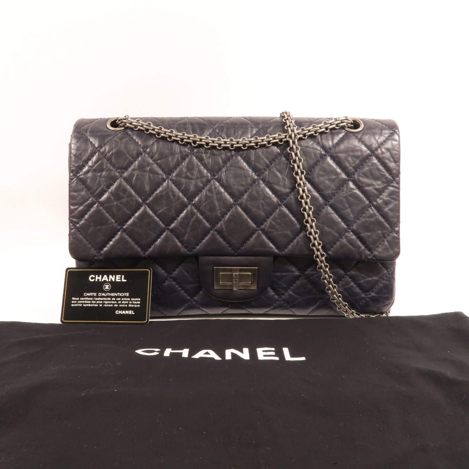 CHANEL 牛皮皮革Chanel 2.55 Large鏈帶肩背袋