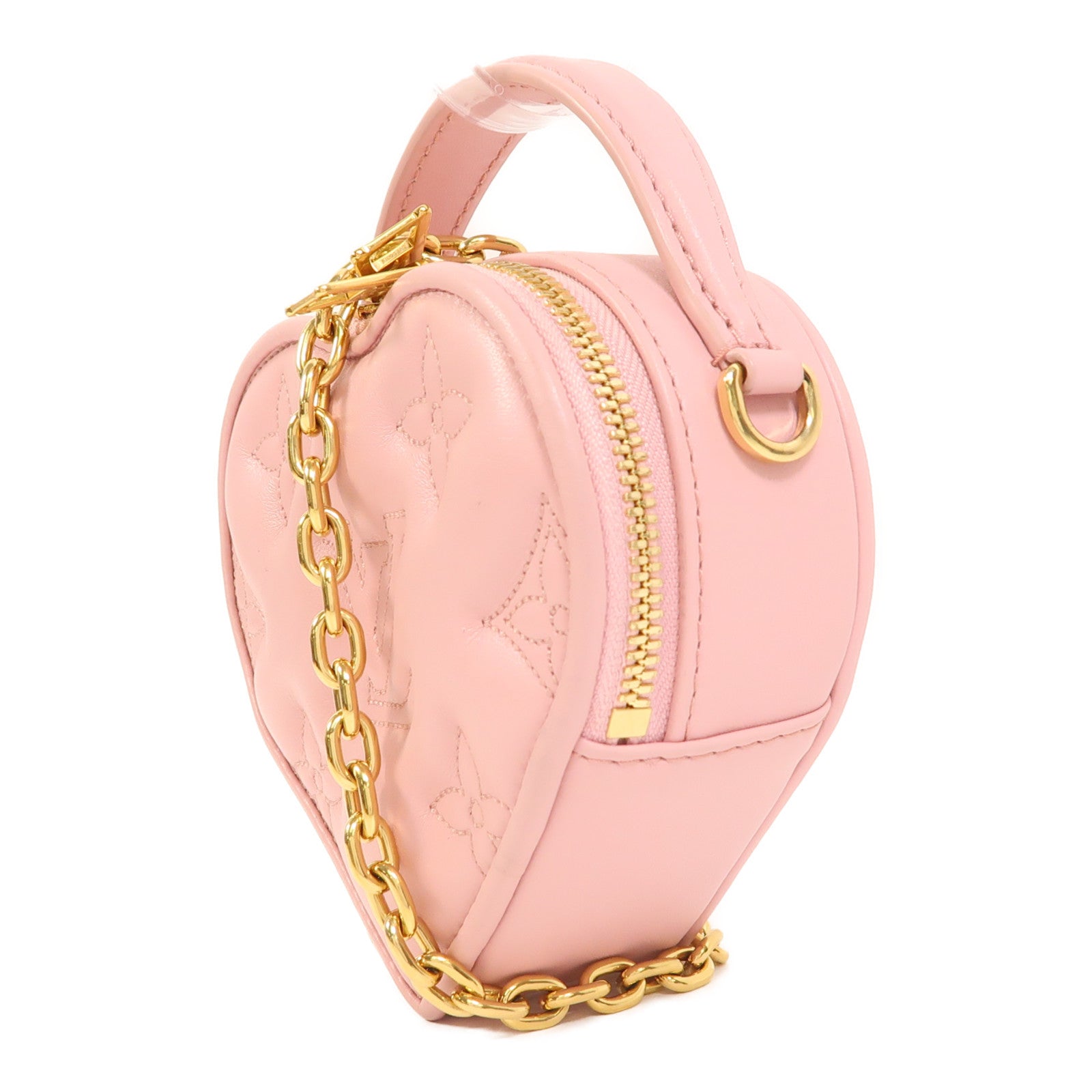 LOUIS VUITTON Bubblegram皮革Pop My Heart金扣鏈帶手挽肩背兩用袋