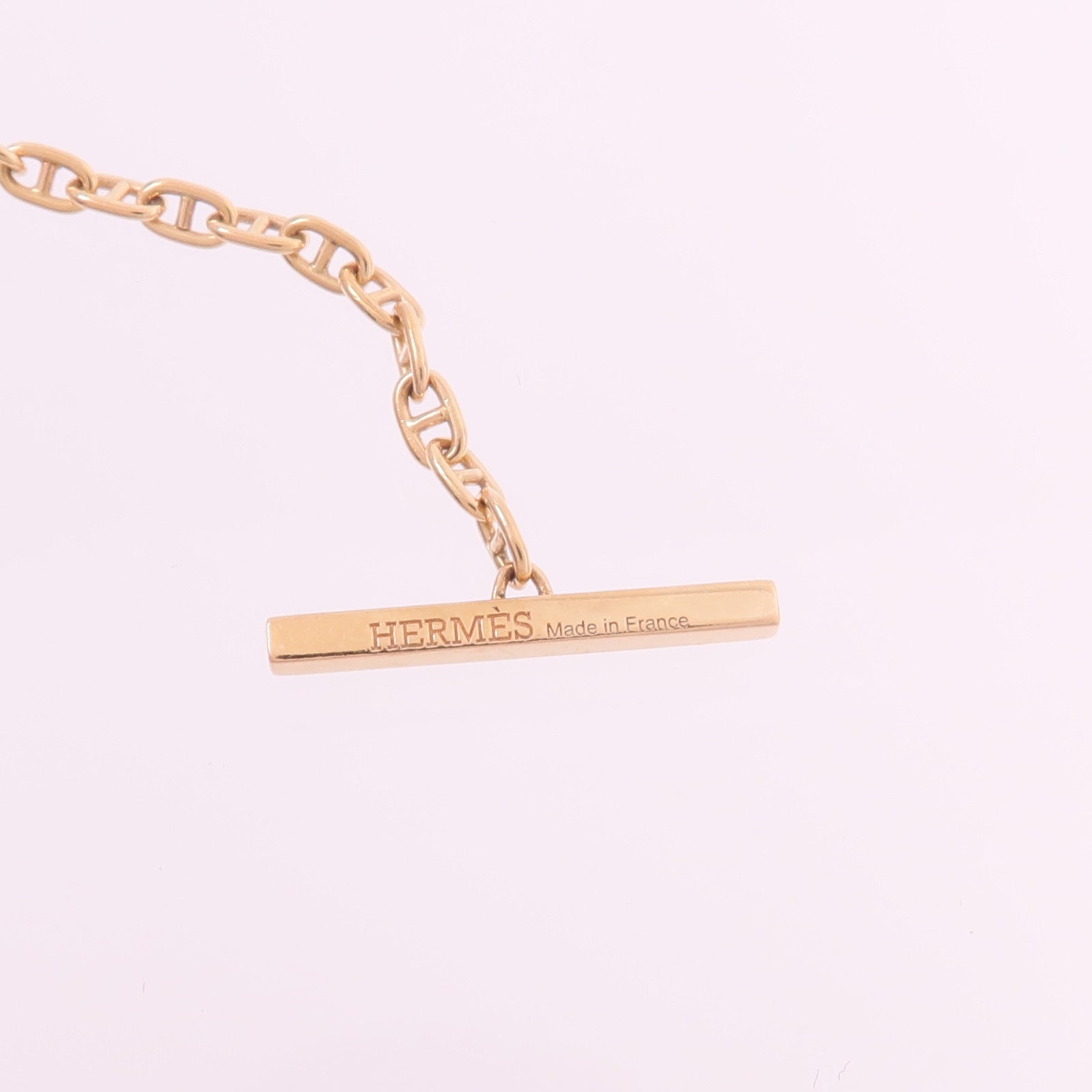 HERMES 18K玫瑰金/陶瓷Chaine d'ancre Verso Bracelet手鏈