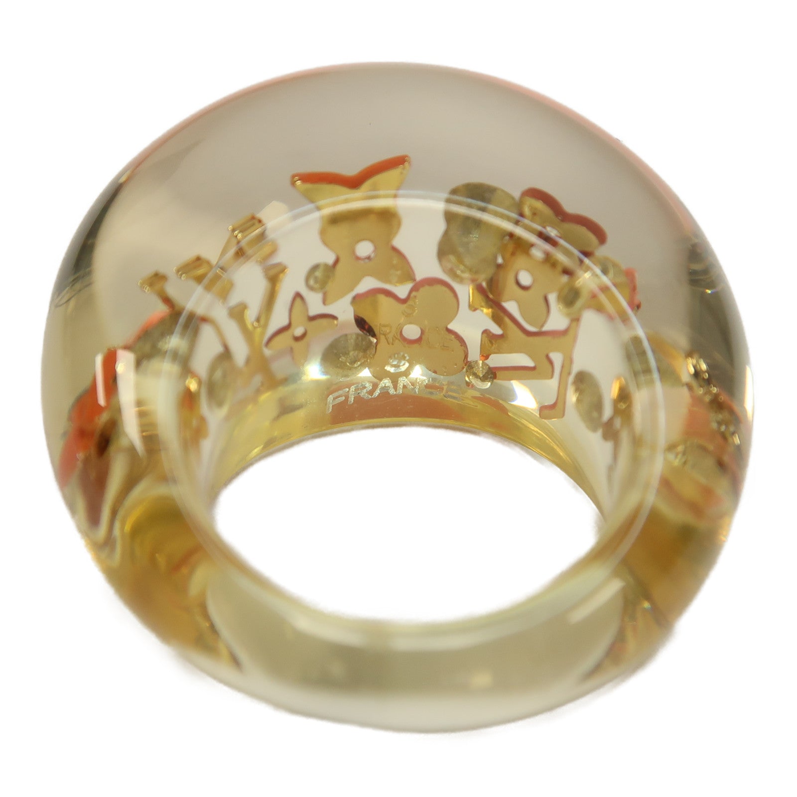 LOUIS VUITTON PVC Inclusion Ring S戒指透明/黃色US#5.25