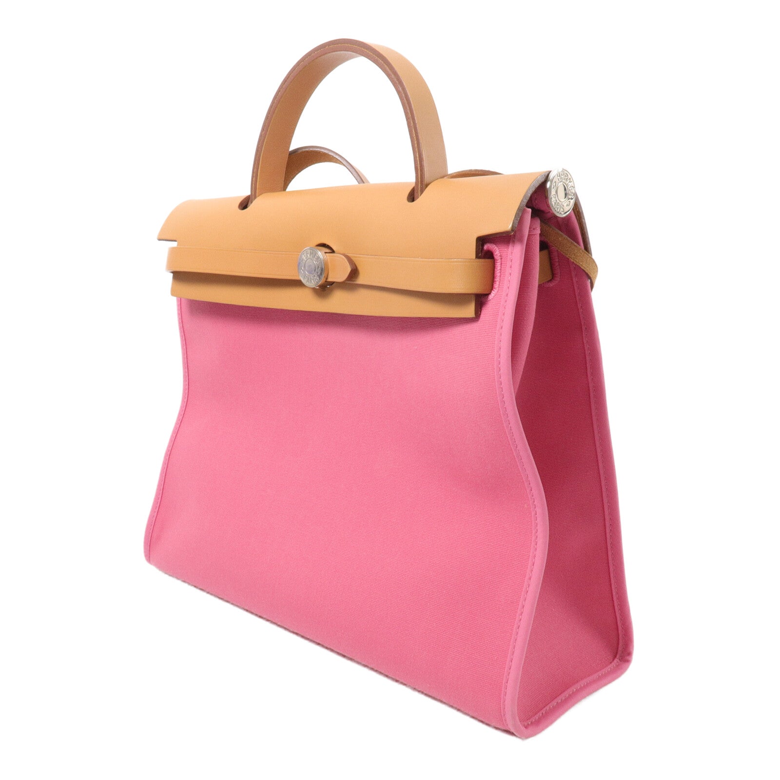 HERMES 帆布Herbag PM手挽肩背兩用袋Pink