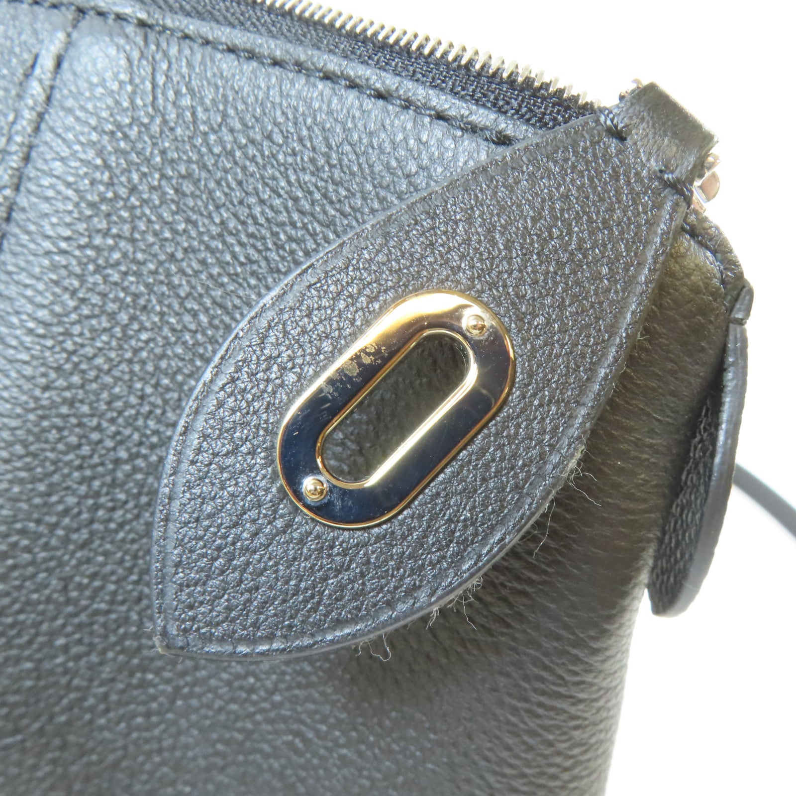 LOUIS VUITTON 牛皮皮革Lockit MM銀扣手挽肩背兩用袋黑色