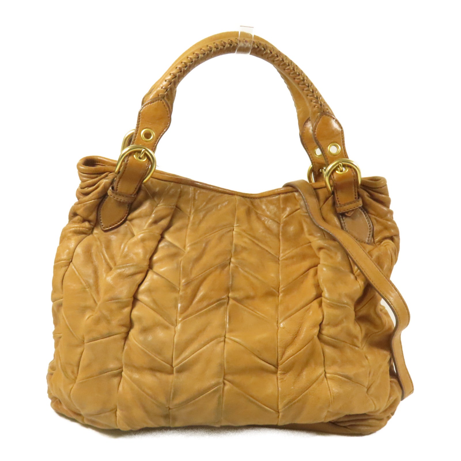 Miu Miu 牛皮皮革Shoulder Bag金扣手挽肩背兩用袋