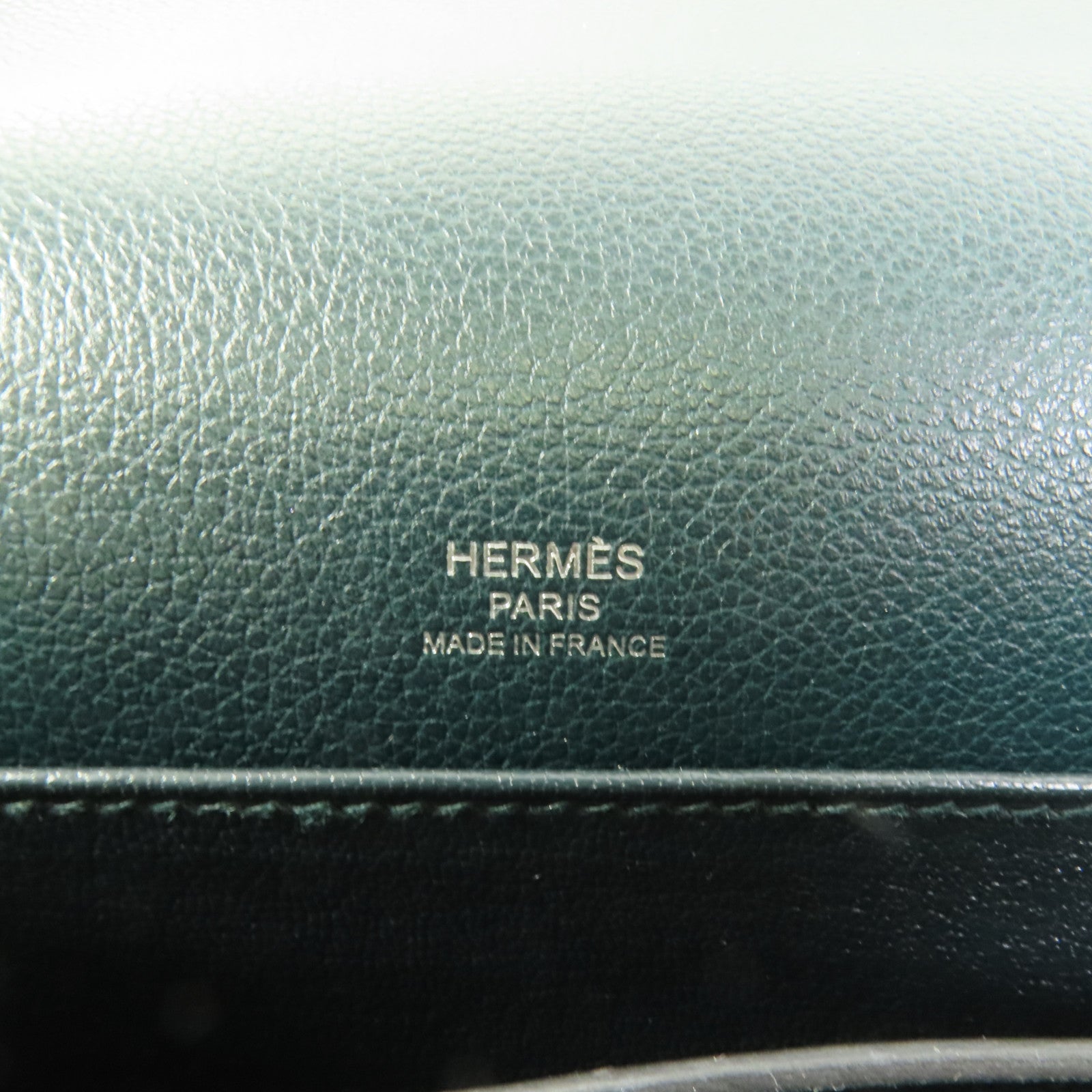 HERMES Evercolor皮革Roulis Mini銀扣肩背袋Vert Bosphore