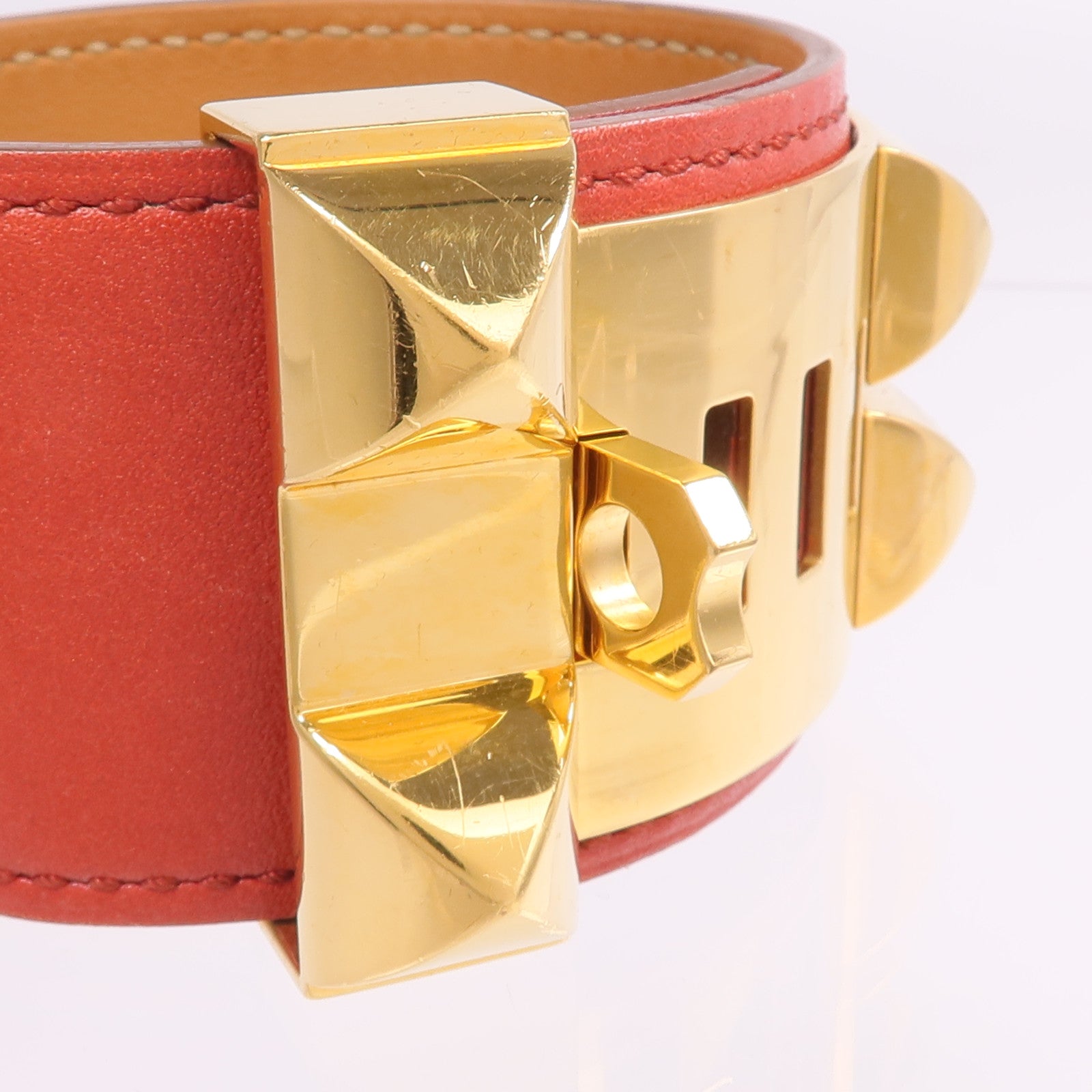 HERMES Swift皮革Collier De Chien CDC金扣手帶Capucine