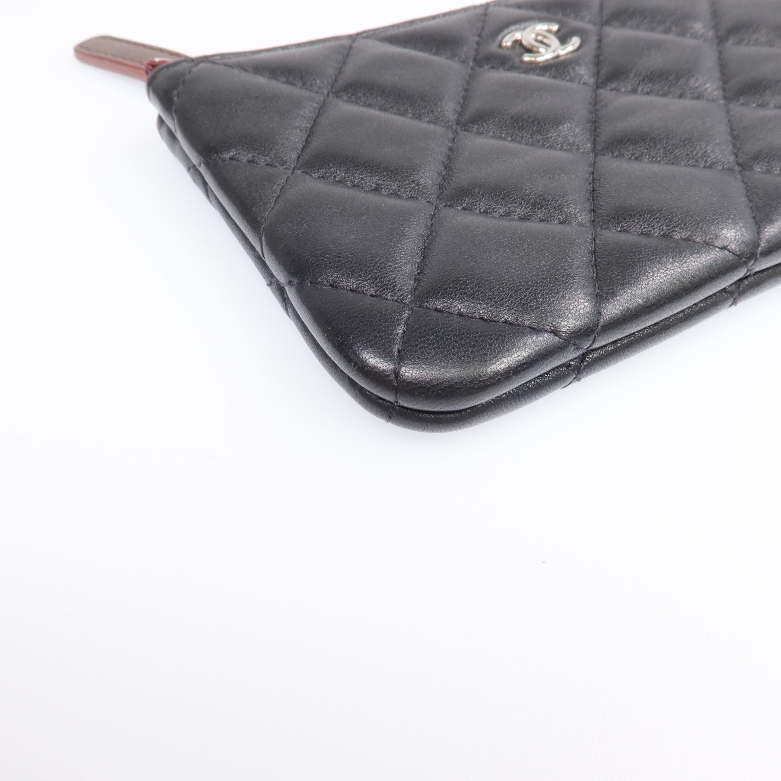 CHANEL 羊皮皮革Mini Pouch銀扣長錢包