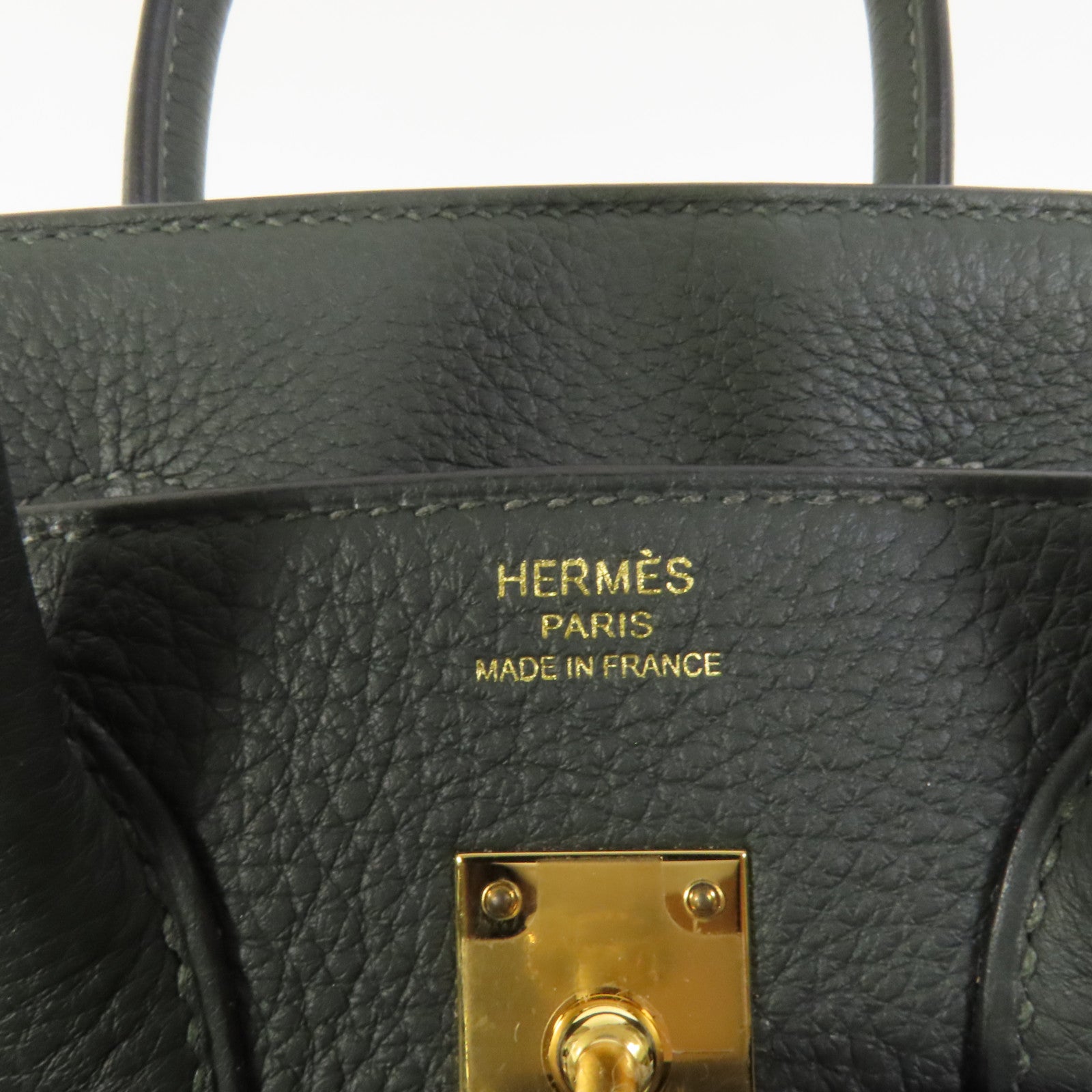 HERMES Togo皮革Birkin 25金扣手挽袋New Vert Fonce
