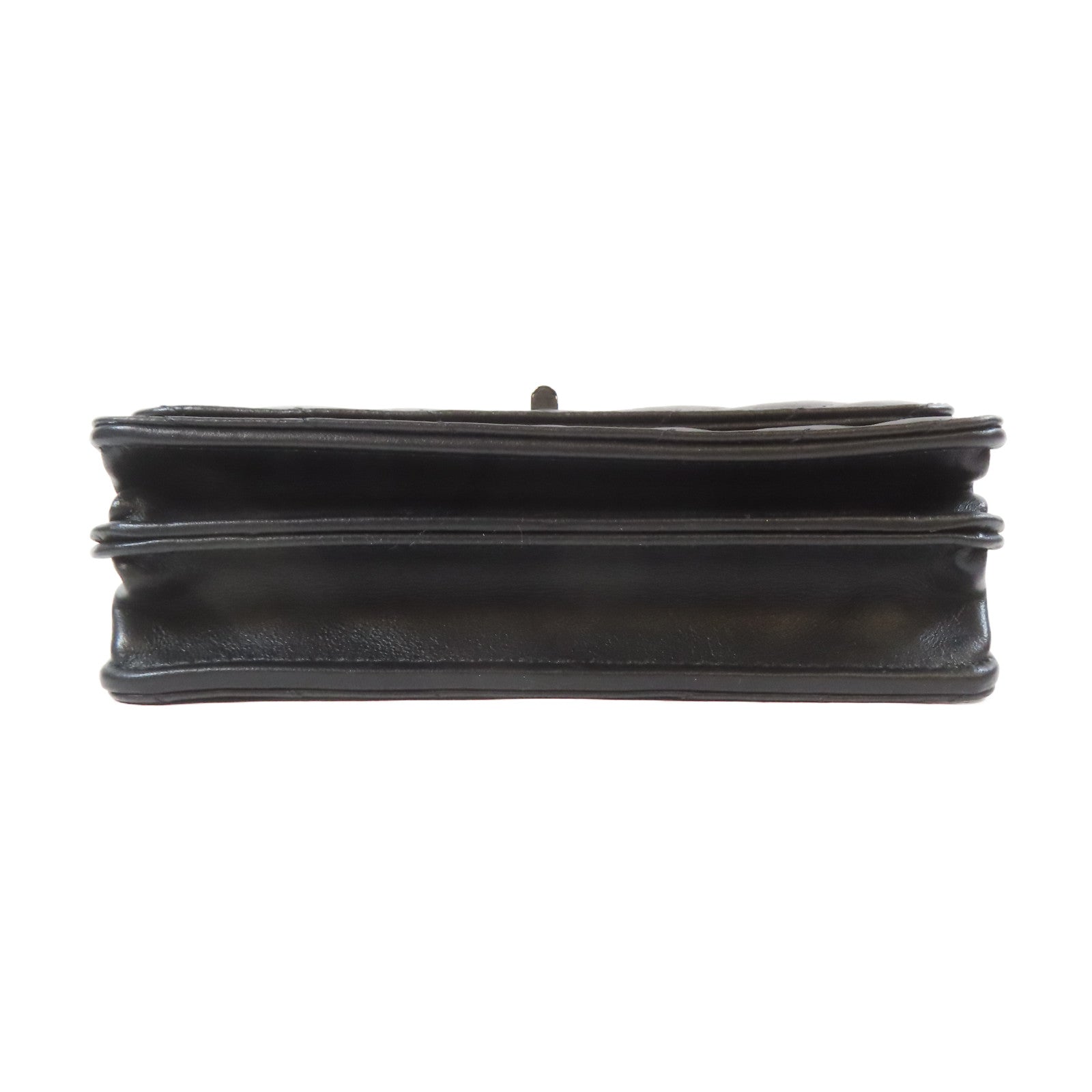 CHANEL 斜紋羊皮皮革2.55 WOC Wallet On Chain黑扣鏈帶肩背袋黑色