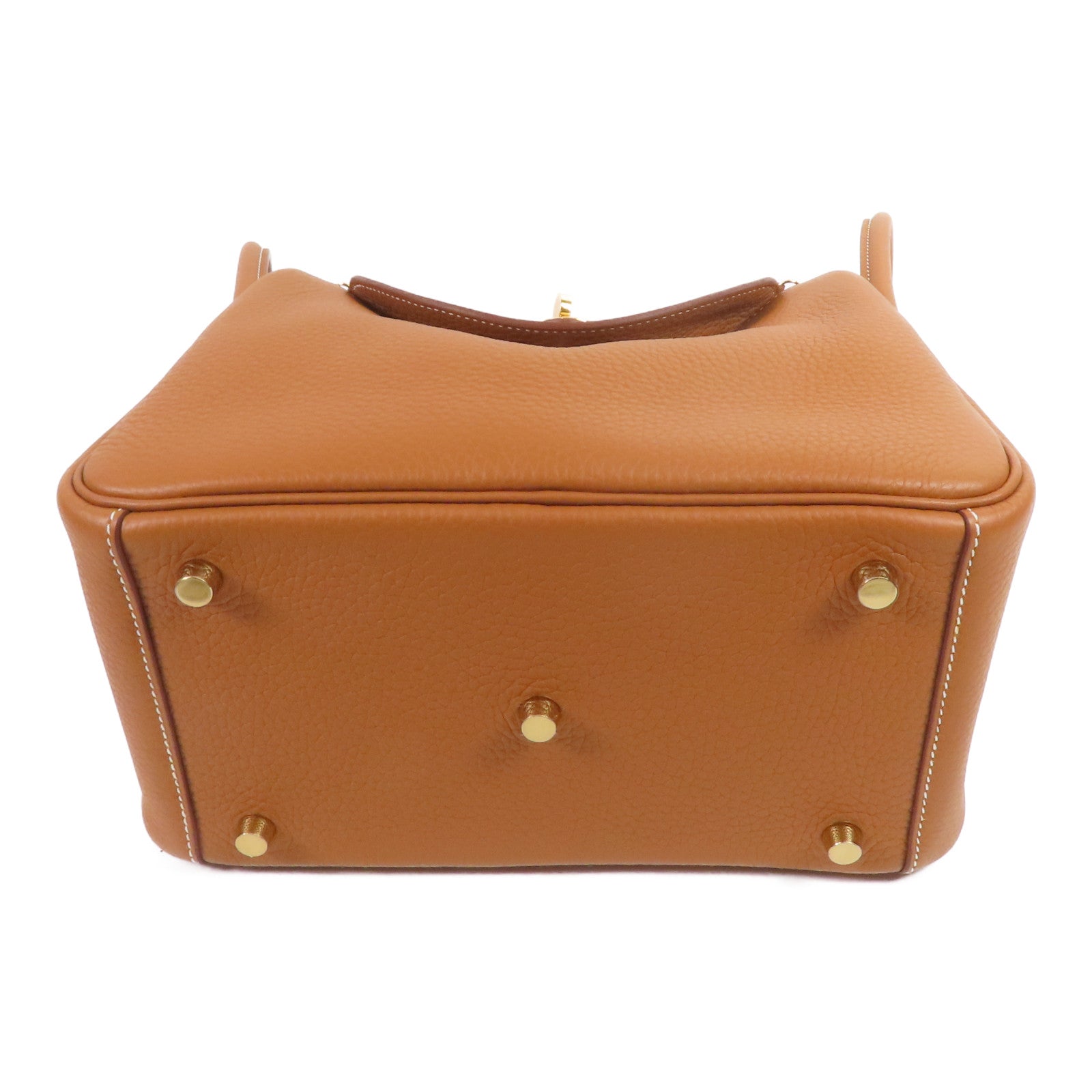 HERMES Clemence皮革Lindy 26金扣手挽肩背兩用袋Gold