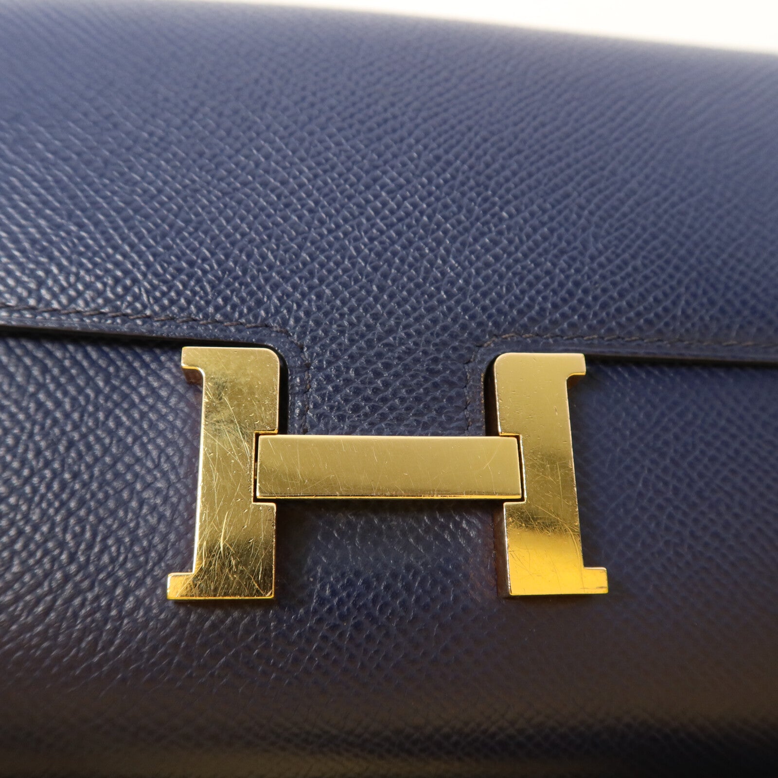 HERMES Epsom皮革Constance To Go肩背袋Bleu Saphir