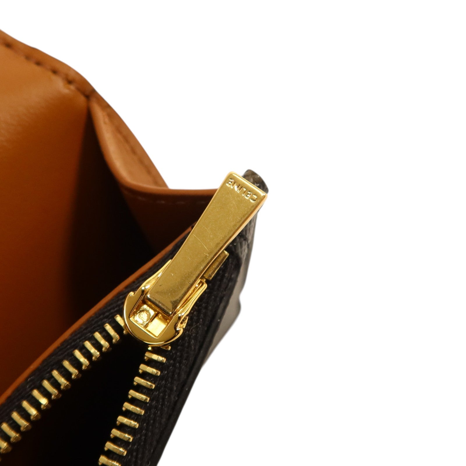 CELINE Triomphe帆布Flap Long Card Holder金扣卡片套