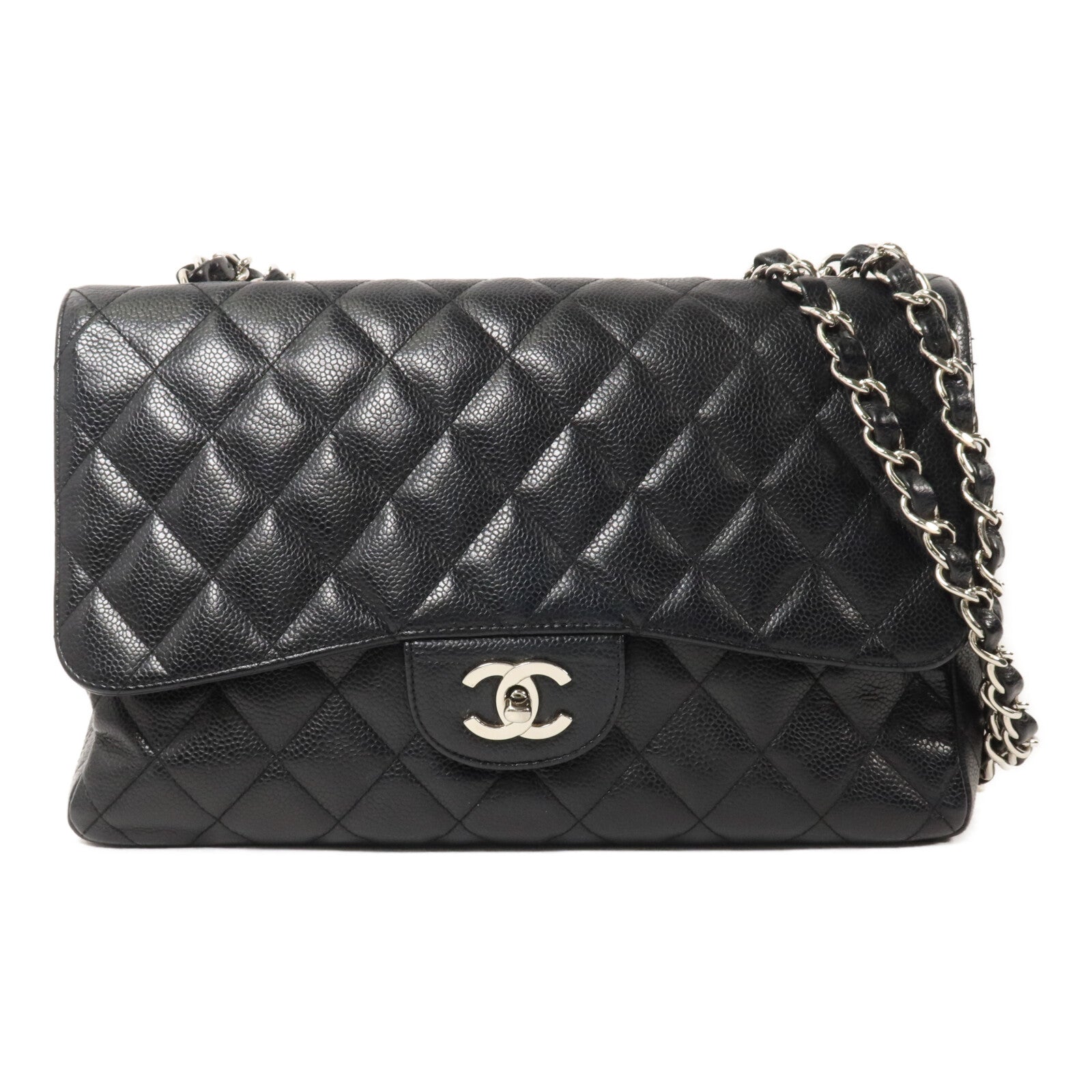 CHANEL 牛皮皮革Large Classic鏈帶肩背袋