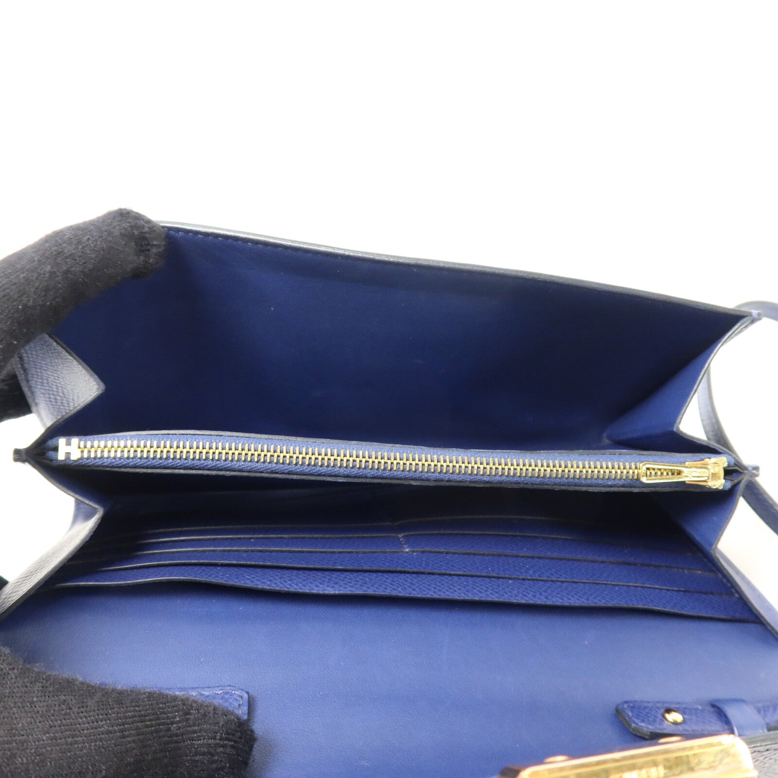HERMES Epsom皮革Constance To Go肩背袋Bleu Saphir