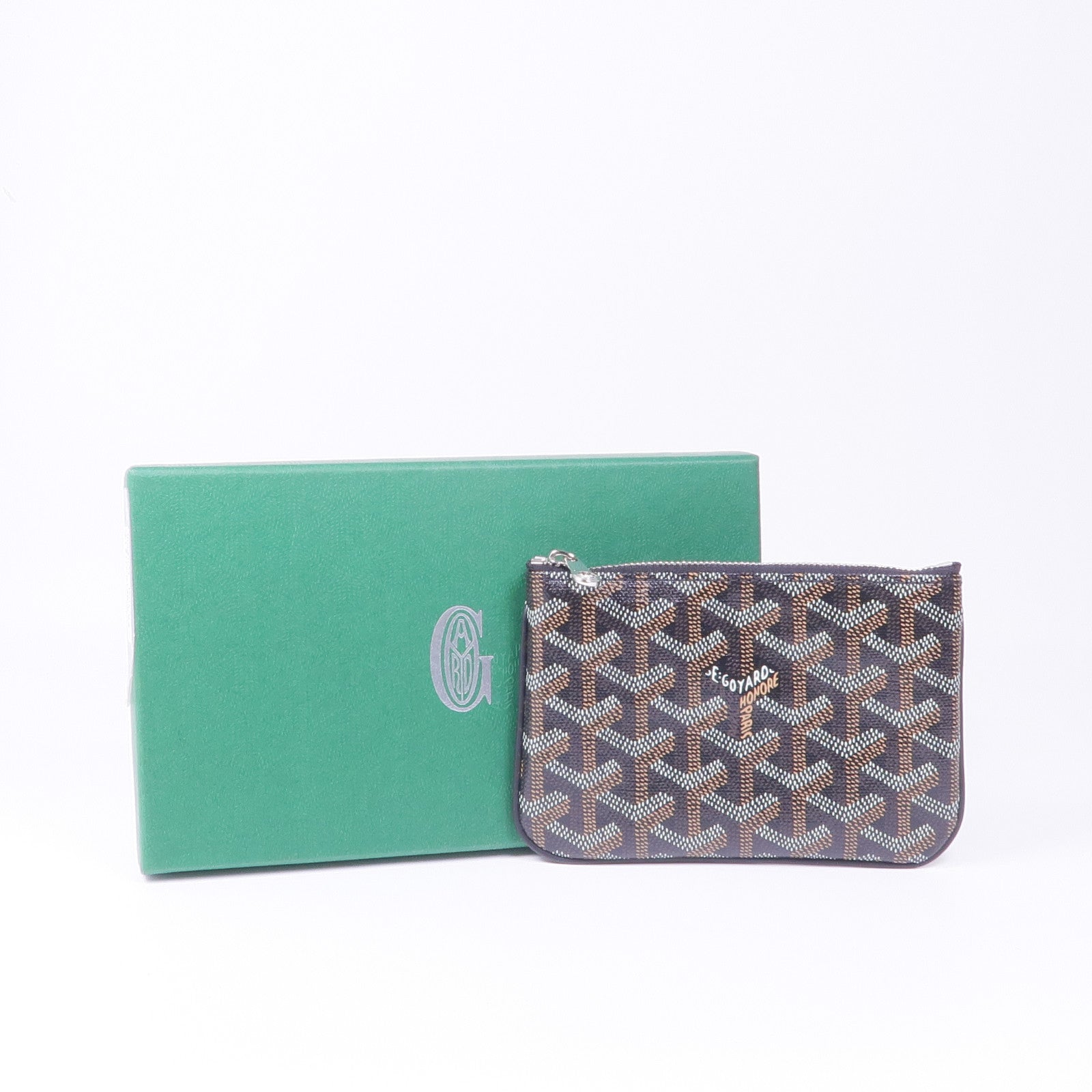 GOYARD 塗層帆布Pouch銀扣手拿包