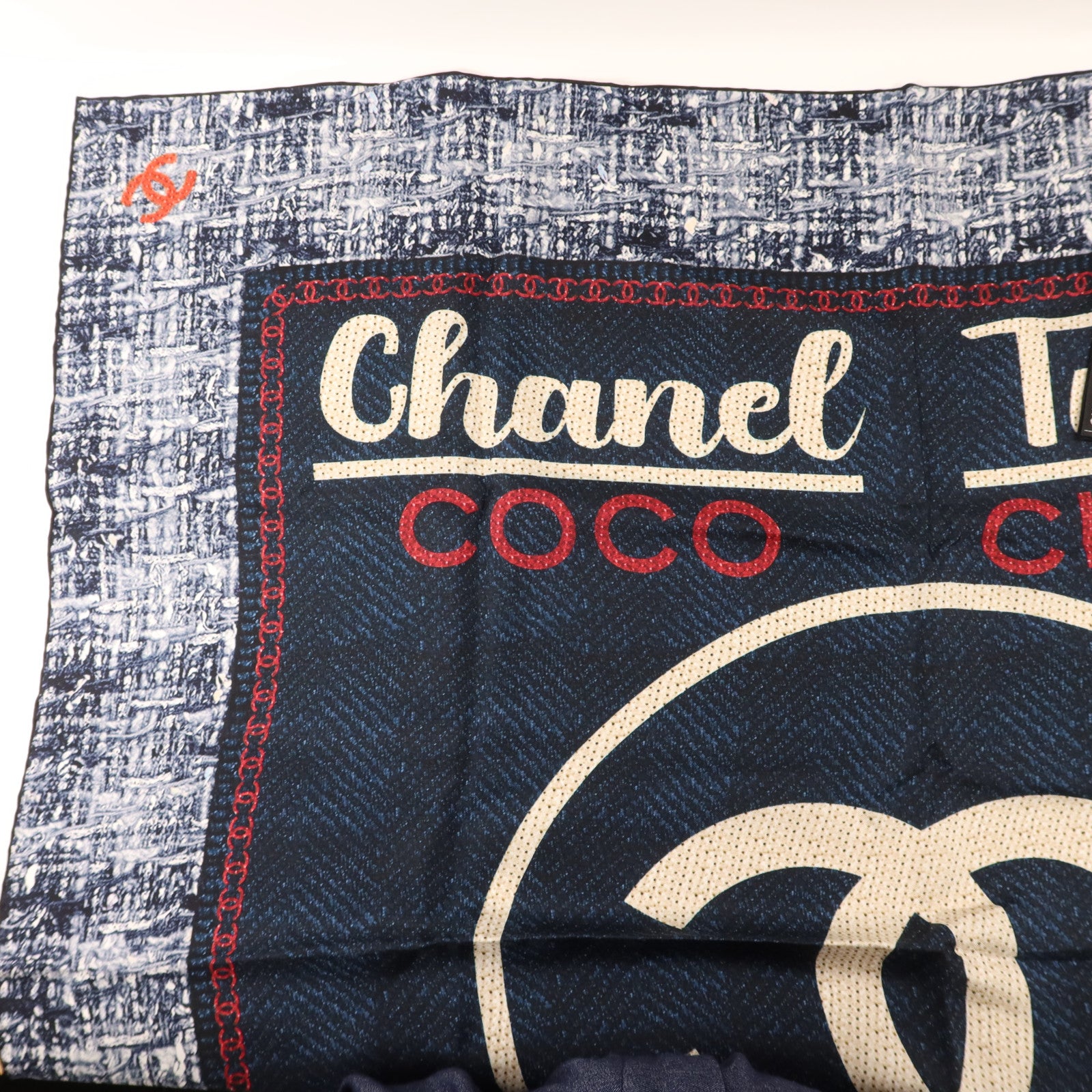 CHANEL 絲質Tweed Silk Scarf絲巾