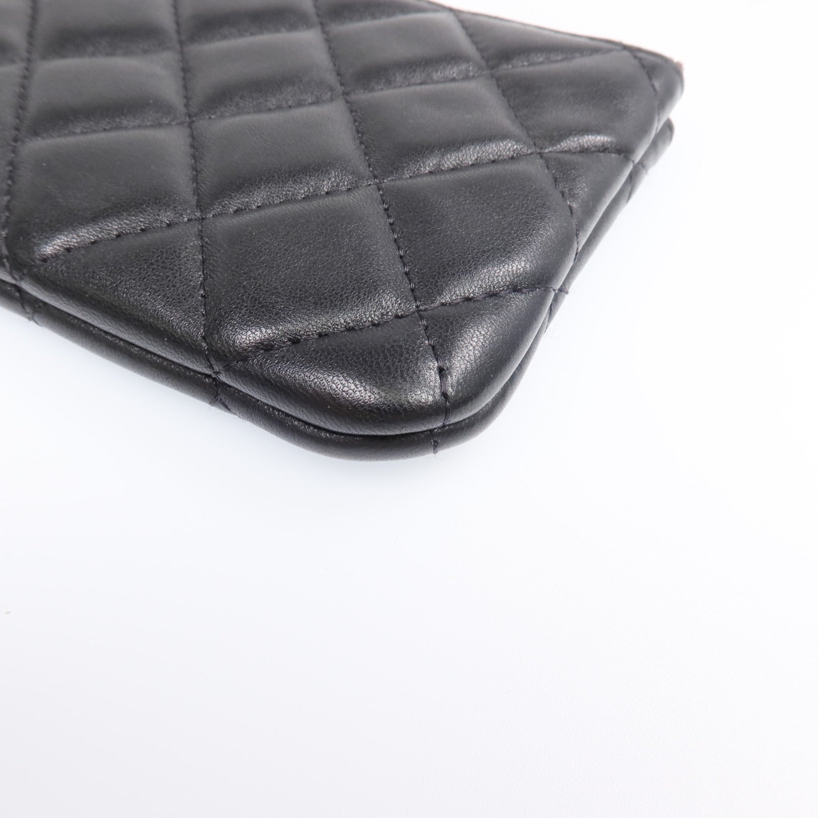 CHANEL 羊皮皮革Mini Pouch銀扣長錢包