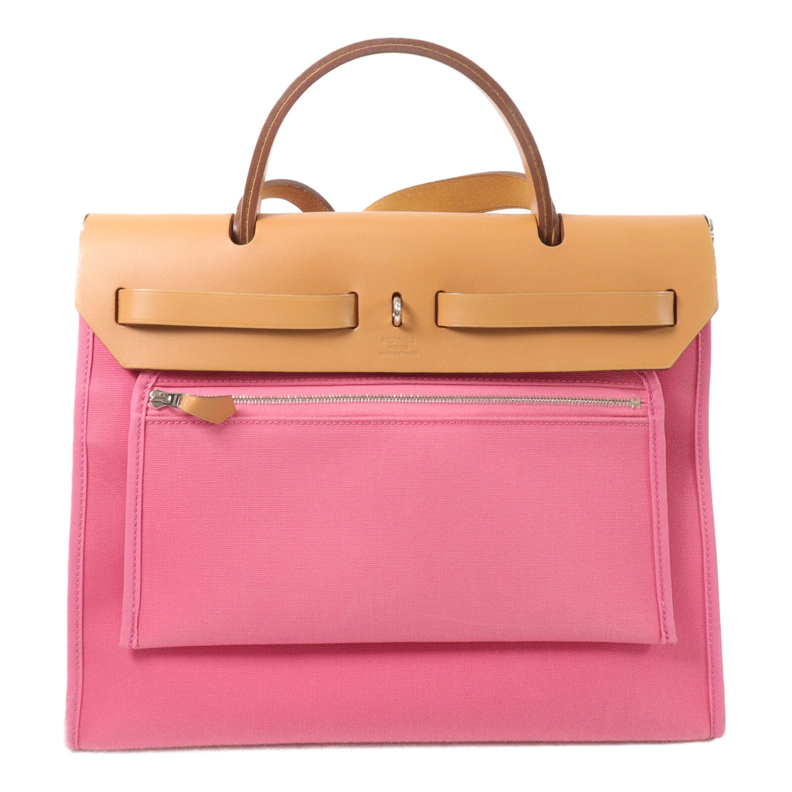 HERMES 帆布Herbag PM手挽肩背兩用袋Pink