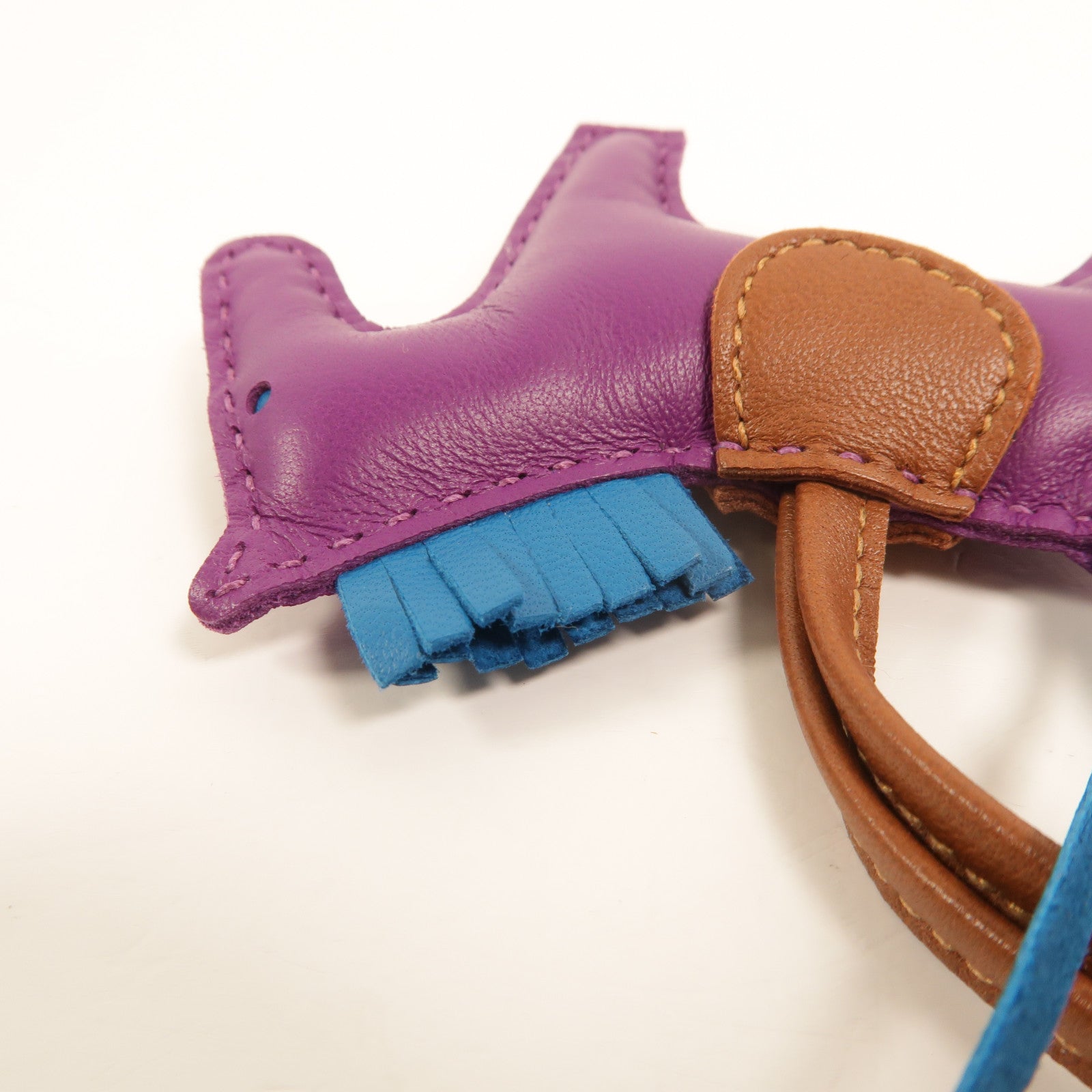 HERMES Milo皮革Rodeo PM掛飾Anemone