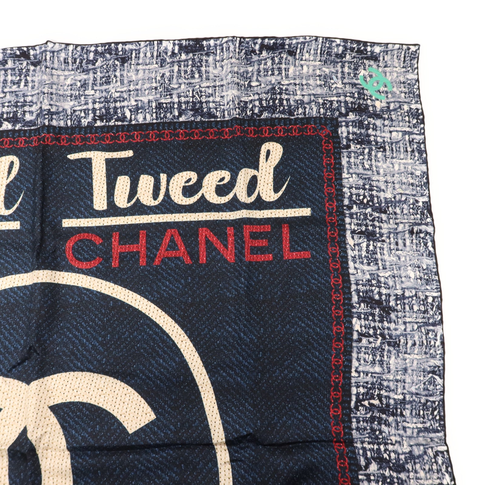 CHANEL 絲質Tweed Silk Scarf絲巾