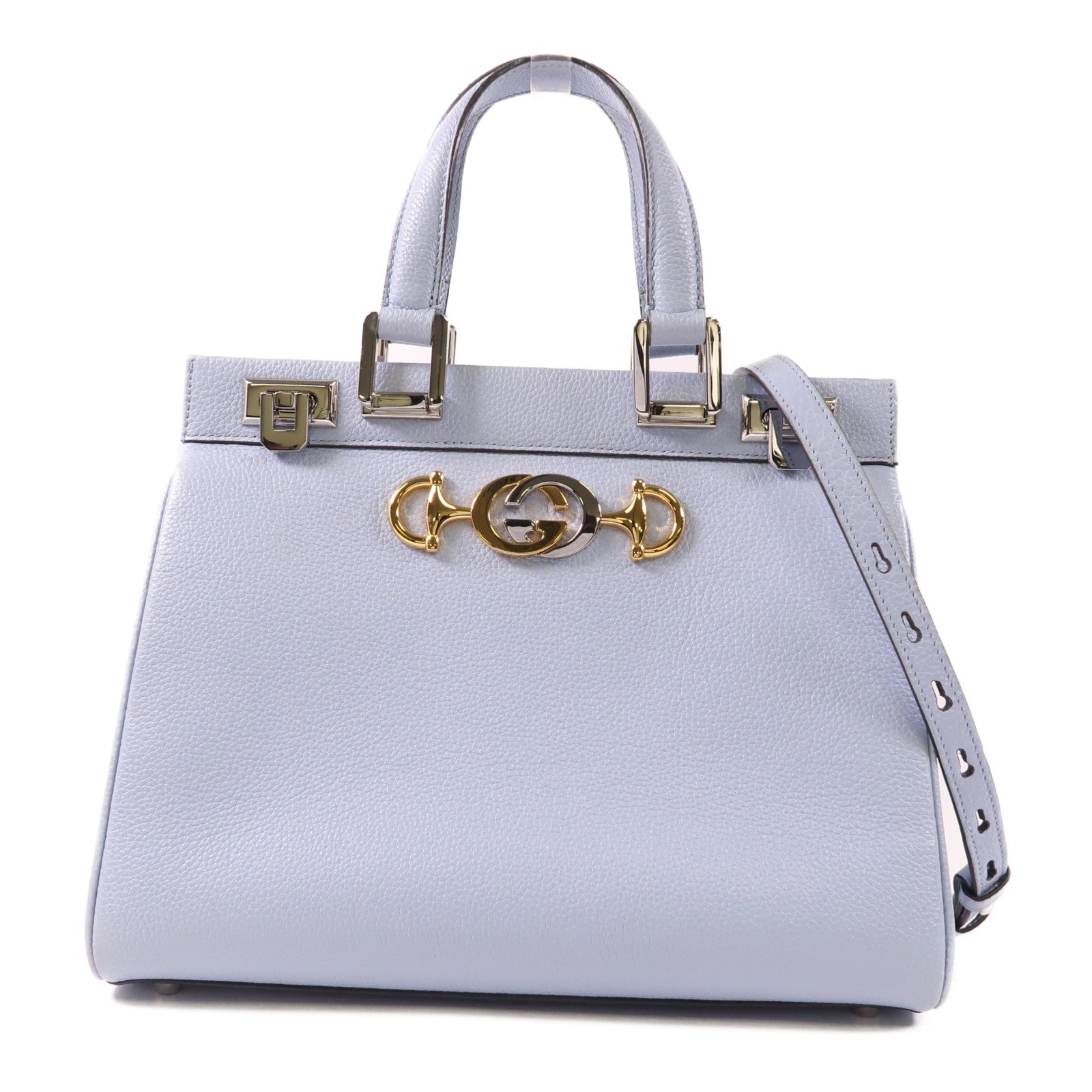 GUCCI 牛皮皮革Shoulder Bag銀扣手挽肩背兩用袋