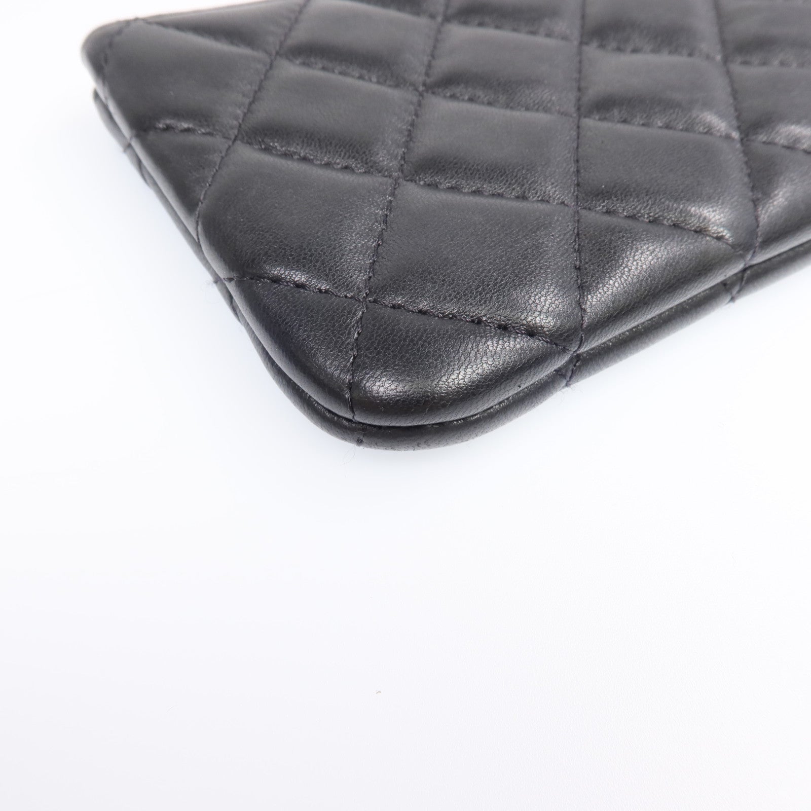 CHANEL 羊皮皮革Mini Pouch銀扣長錢包